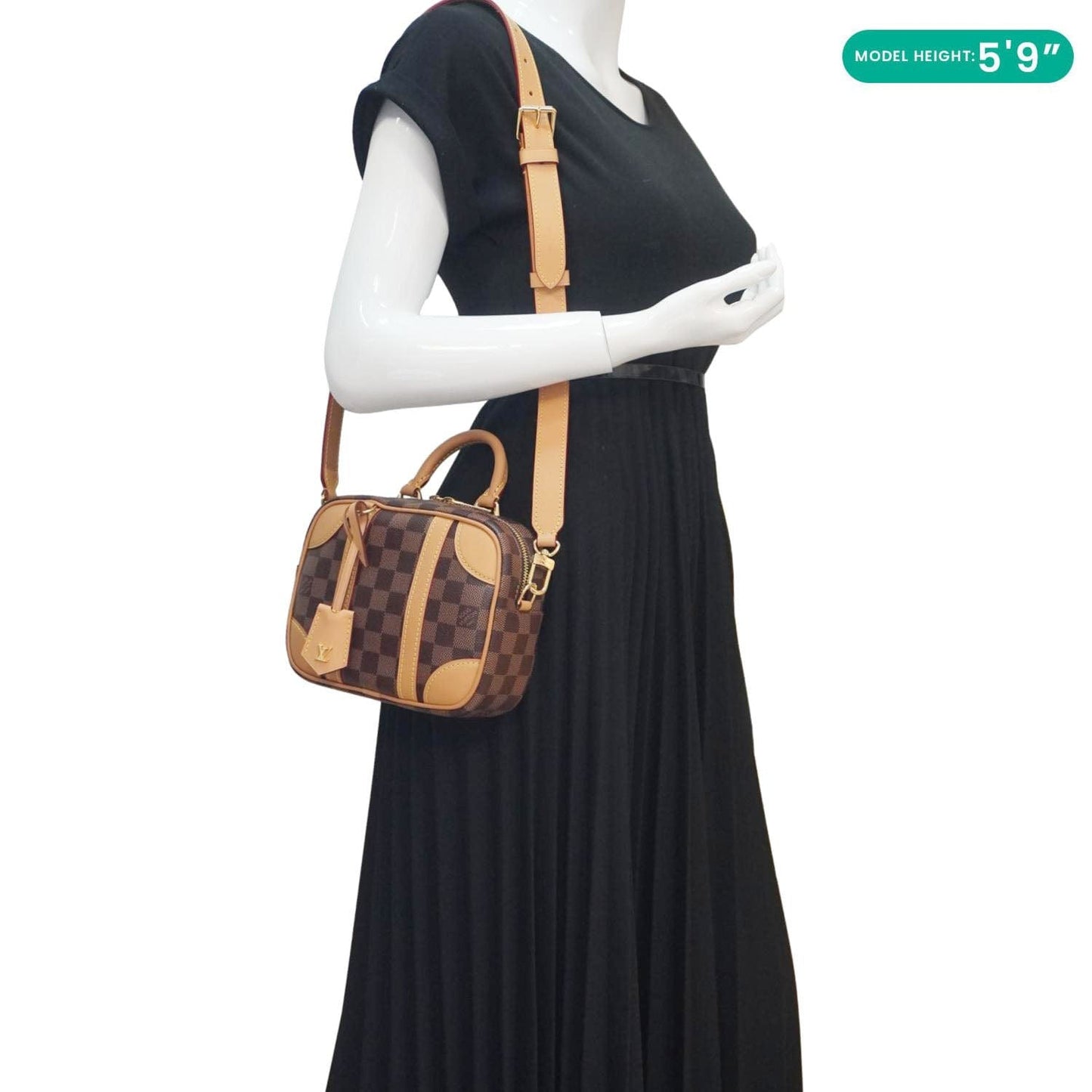 LOUIS VUITTON Valisette Souple BB Damier Ebene Shoulder Bag Brown