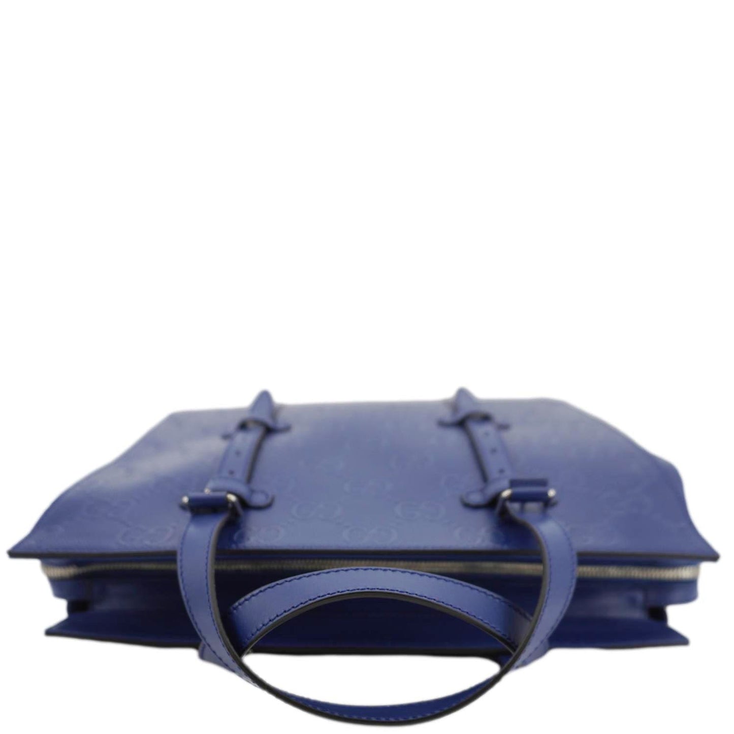 GUCCI Autre Marque GG Embossed Leather Tote Bag Blue 625774