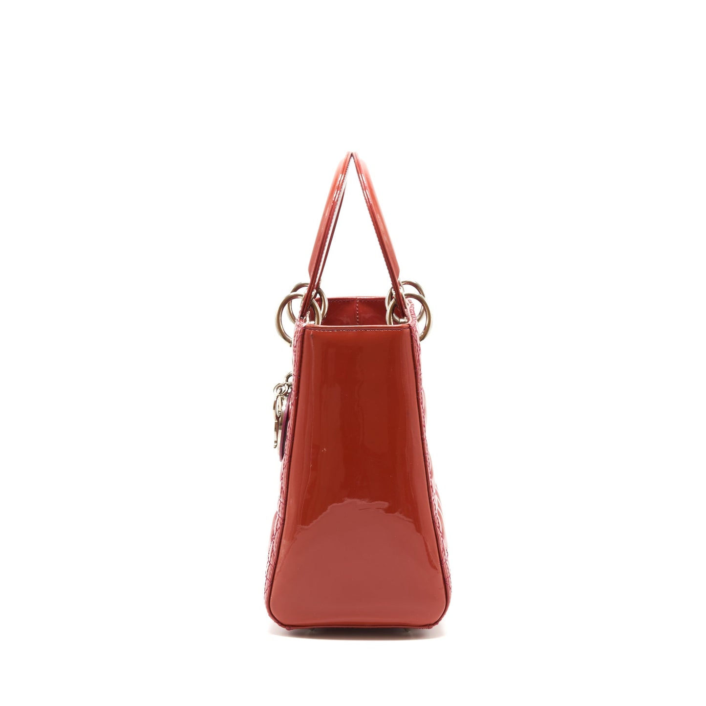 Dior Medium Lady Dior Patent Coral Pink