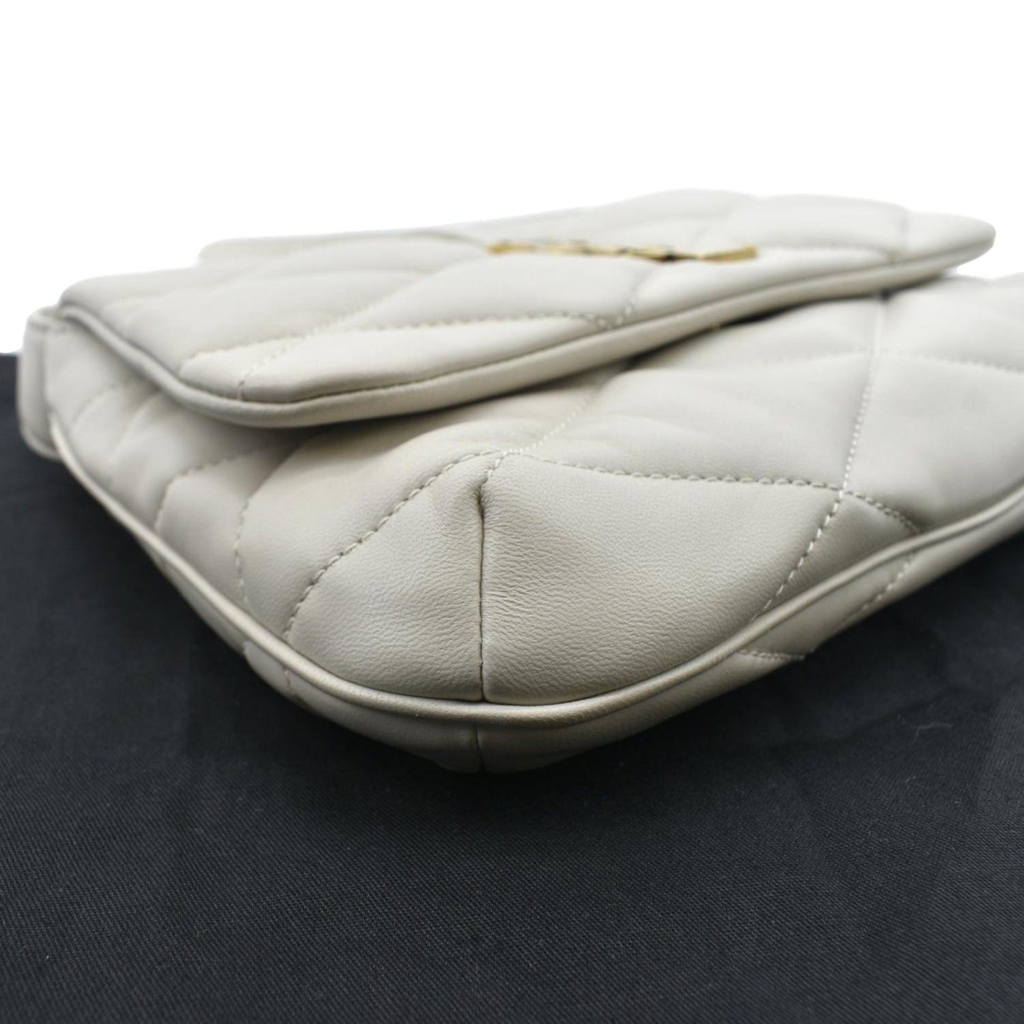 YVES SAINT LAURENT LE 57 Quilted Lambskin Leather Hobo Bag Antique Vintage