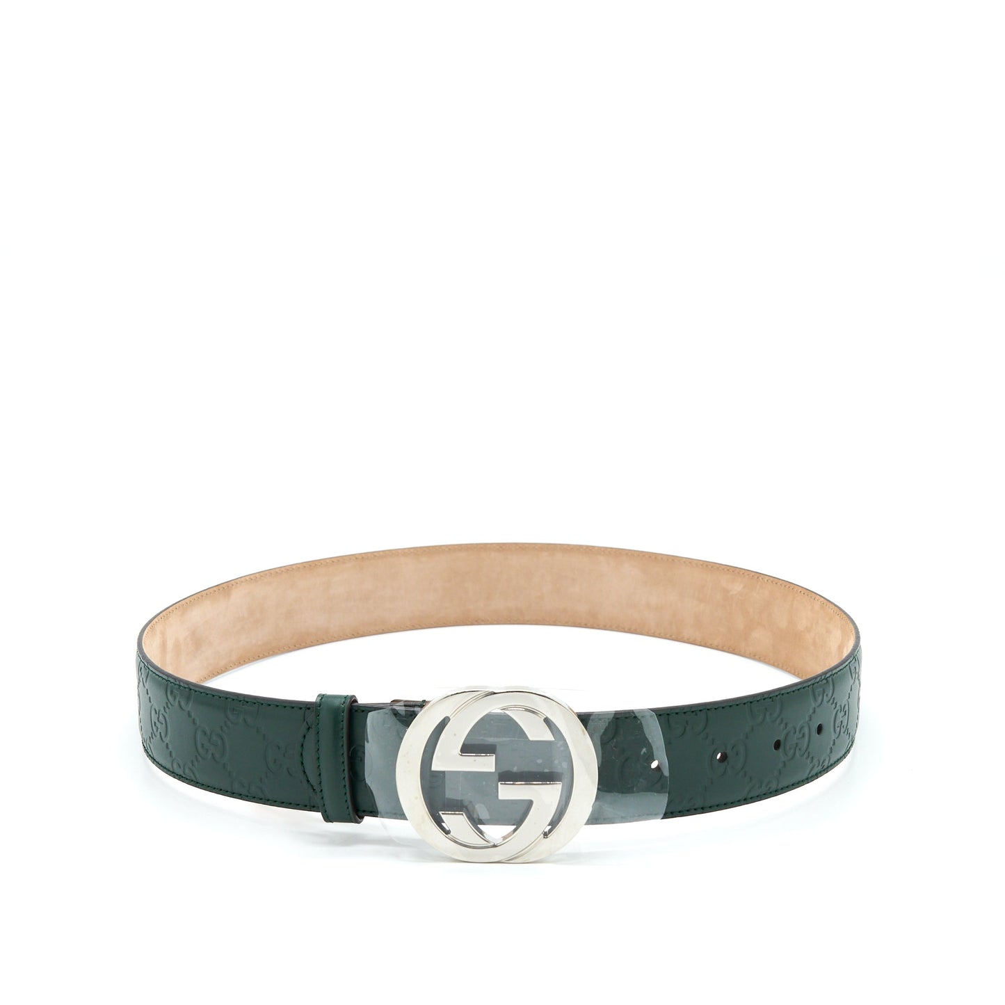 Gucci Size 80 Buckle Leather Belt Green