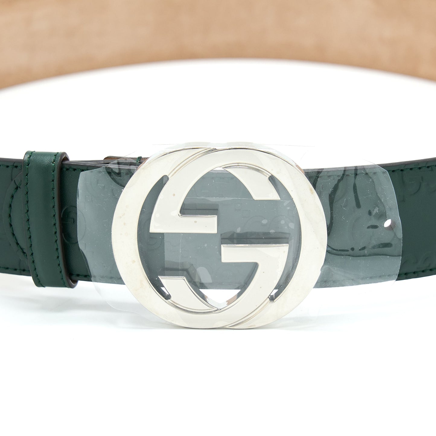 Gucci Size 80 Buckle Leather Belt Green