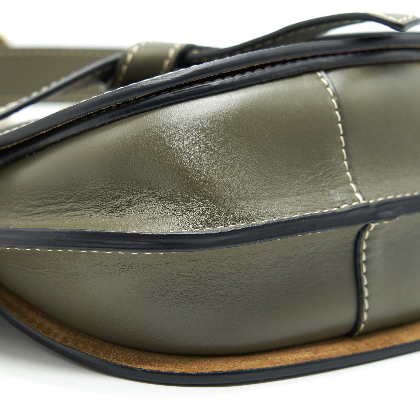 LOEWE GATE MINI LEATHER BELT BAG OLIVE GREEN