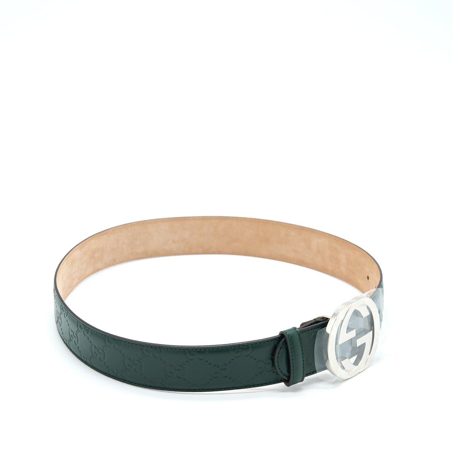Gucci Size 80 Buckle Leather Belt Green