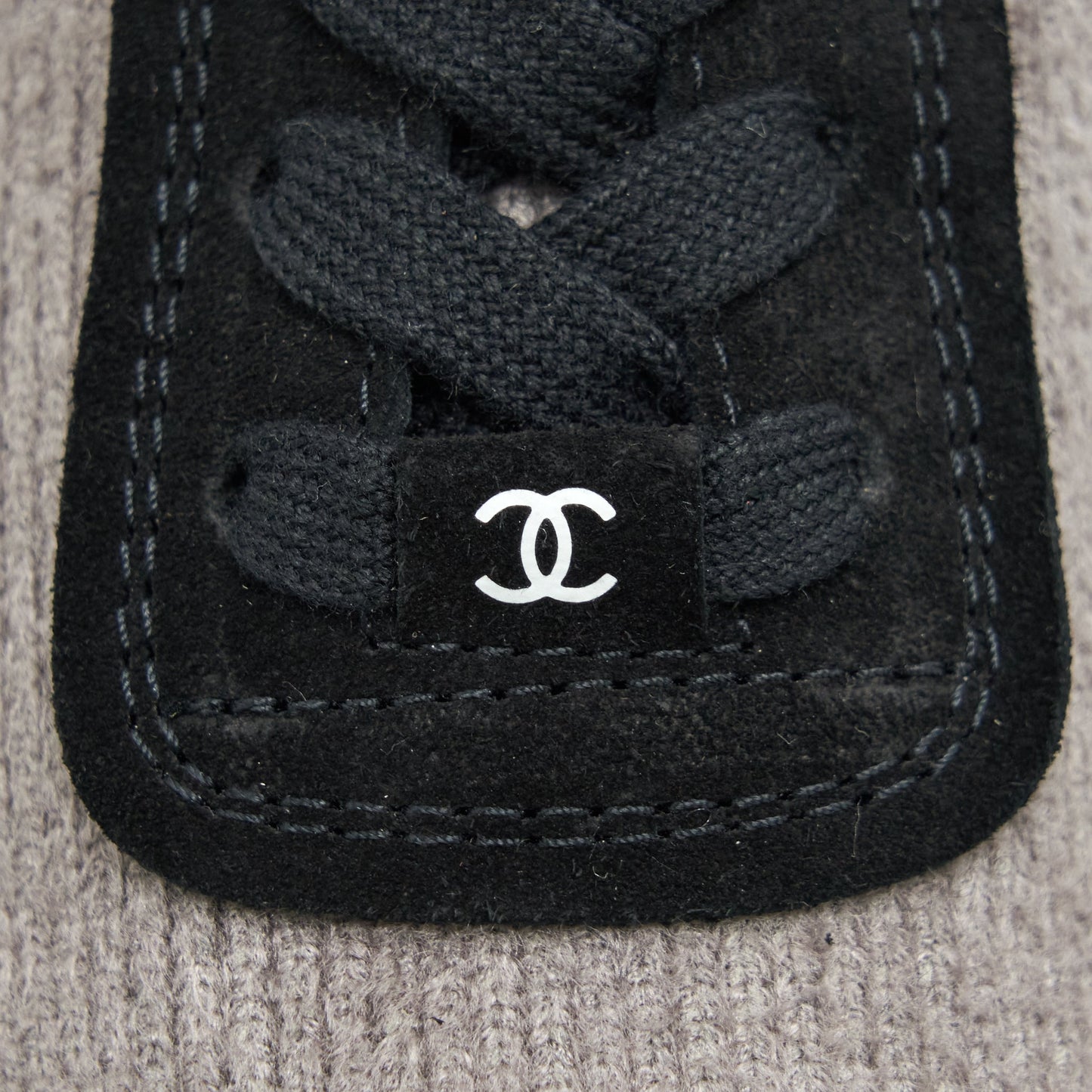 Chanel Size 37 Womenâs Sneakers Grey/ Black