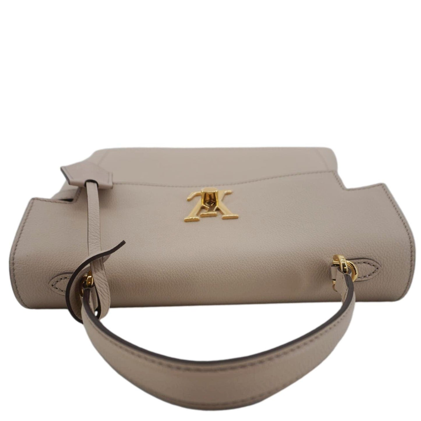 LOUIS VUITTON Lockme Ever MM Leather Shoulder Bag Greige