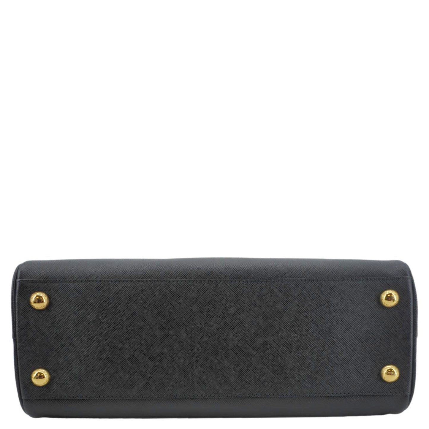 PRADA Frame Saffiano Leather Top Handle Bag Black