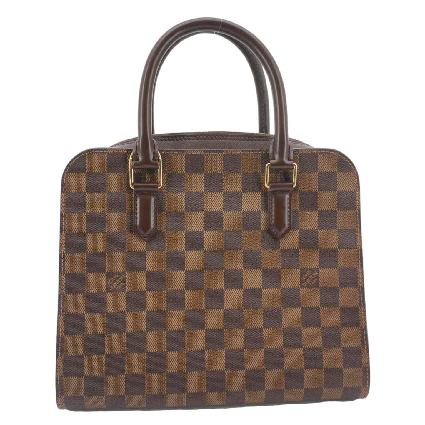 LOUIS VUITTON Triana Damier Ebene Satchel Bag Brown