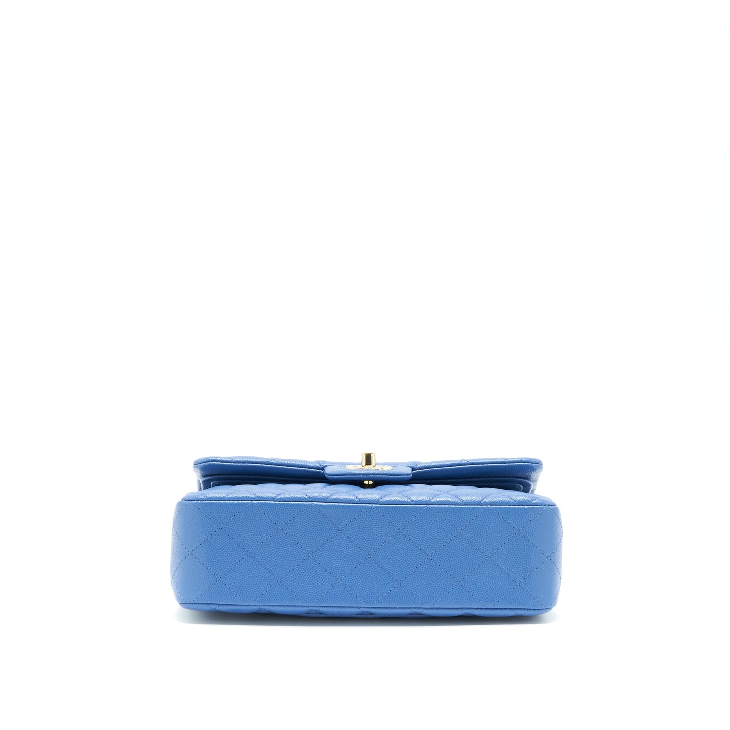 Chanel Small Classic double Flap Caviar Blue LGHW