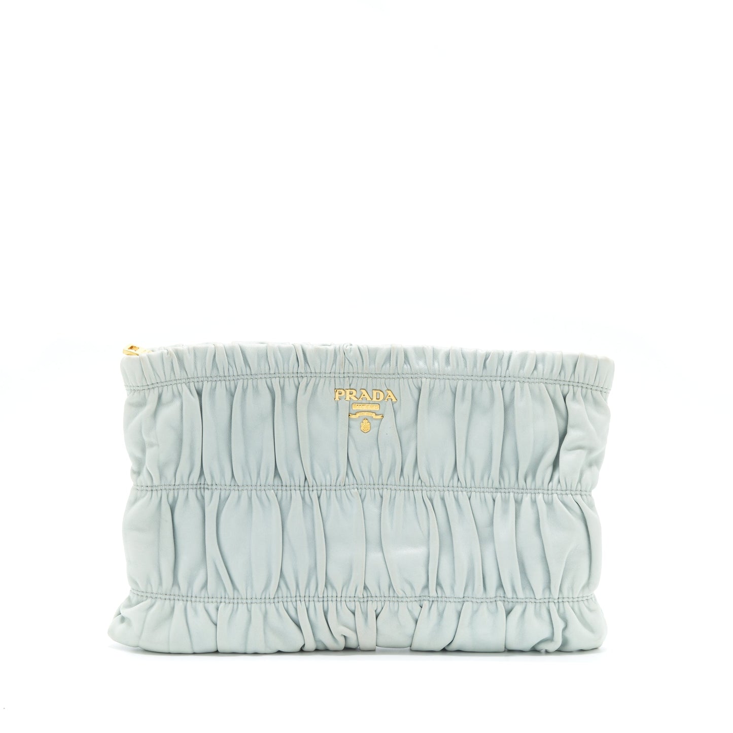 Prada Nappa Gaufre Clutch Light Blue