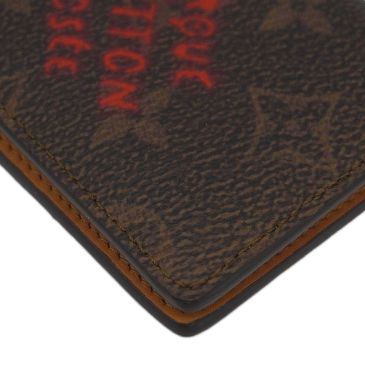 LOUIS VUITTON Pocket Organizer Monogram Canvas Wallet Brown
