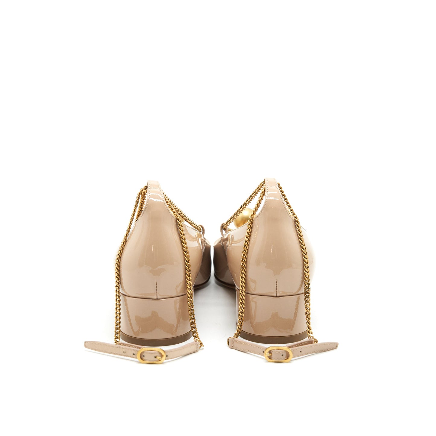 CHRISTIAN Size 36.5 Patent Leather Pumps In Beige