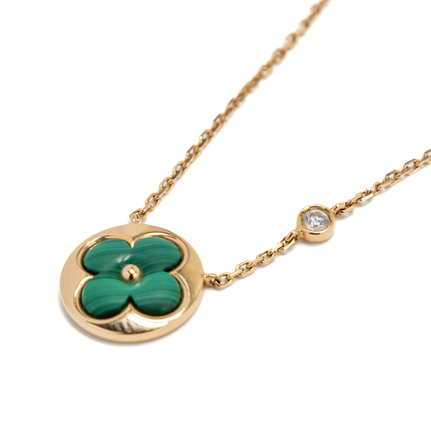 Louis Vuitton colour Blossom Sun Pendant, Pink gold, Malachite, diamond