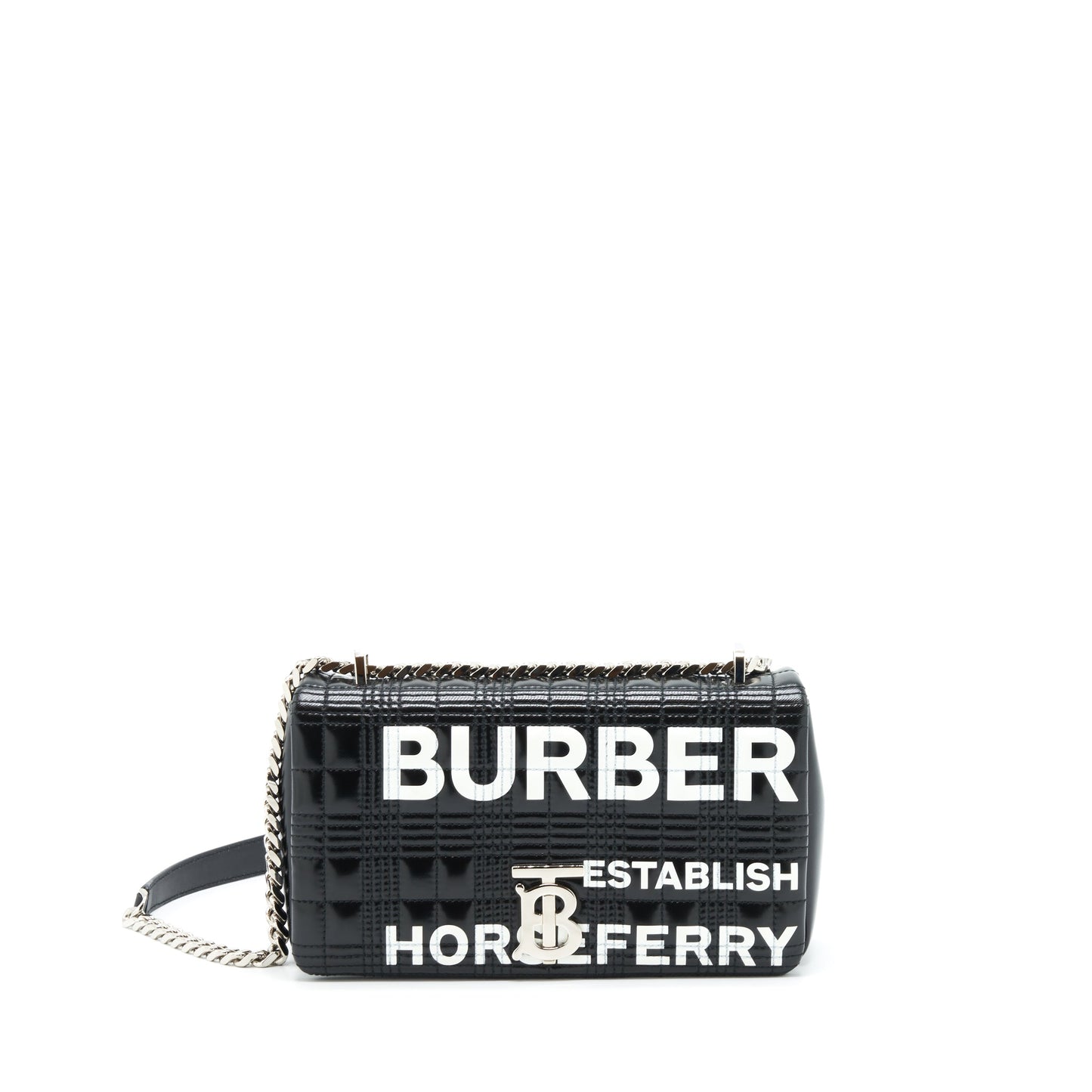 Burberry Small Horseferry Print Quilted Lola Purse Black