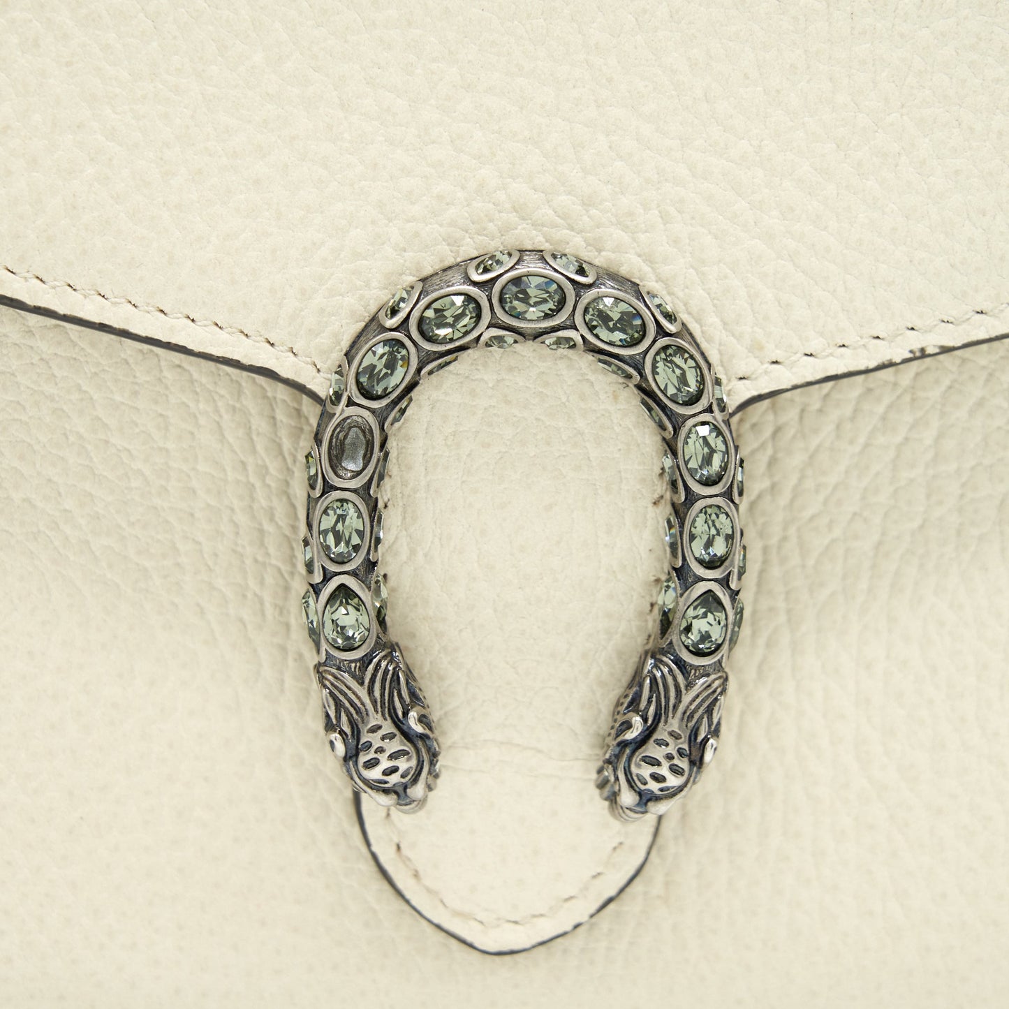 Gucci Dionysus Mini Chain Wallet Grained Calfskin White