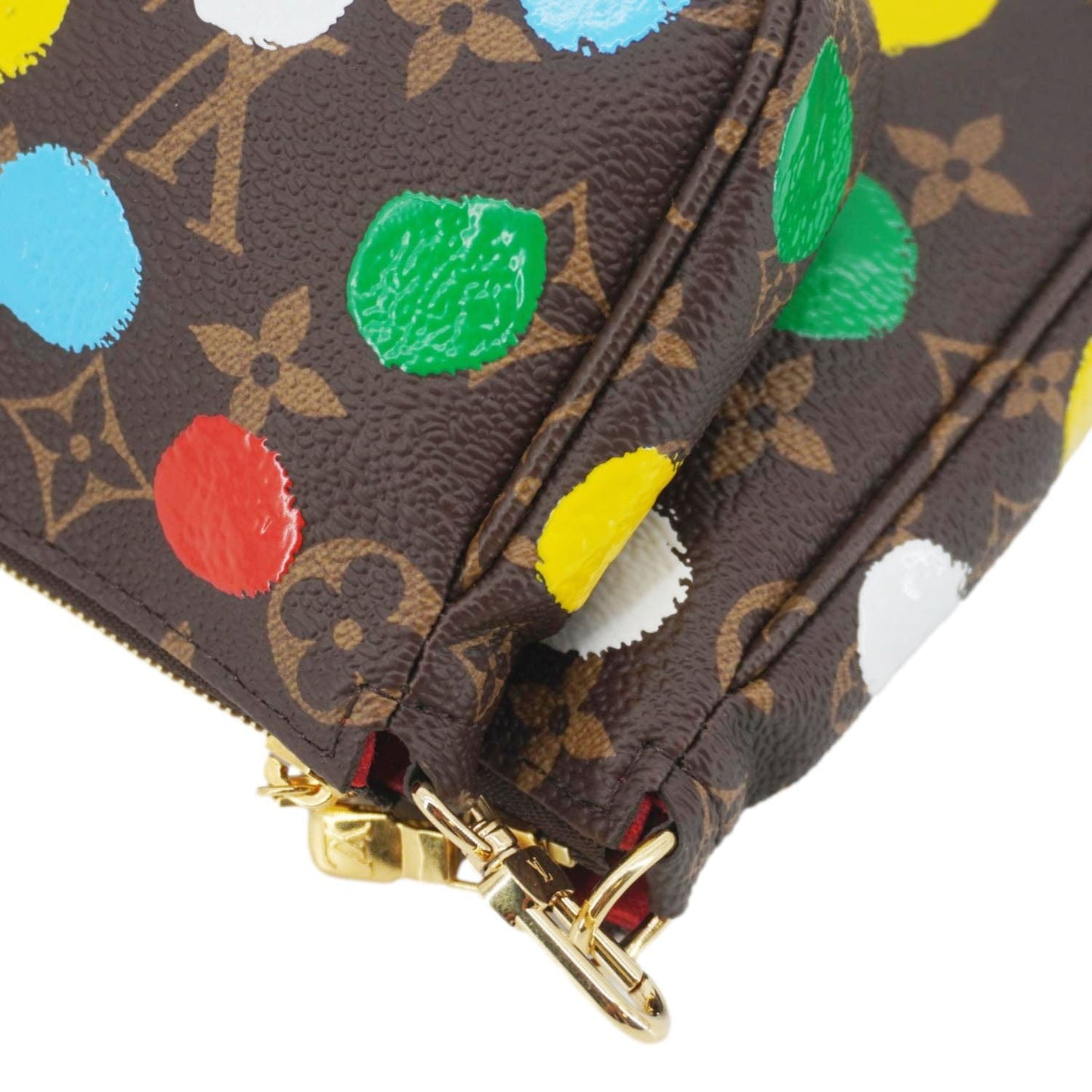 LOUIS VUITTON LV×YK Multi Pochette Accessories Monogram Dot Canvas Shoulder Bag Brown