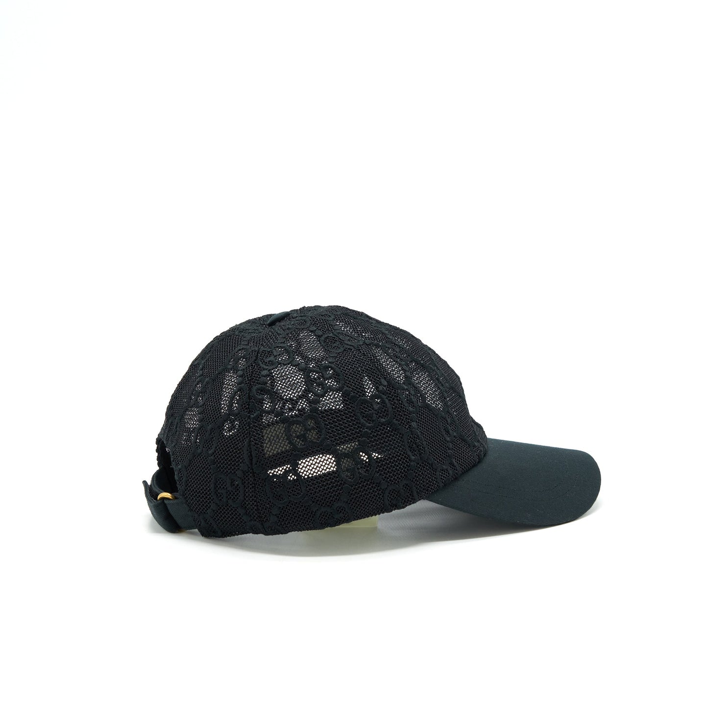 Gucci Embroidered Baseball Hat Black Net And Cotton Drill