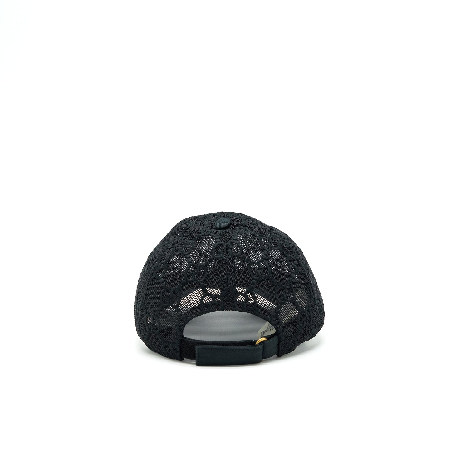 Gucci Embroidered Baseball Hat Black Net And Cotton Drill