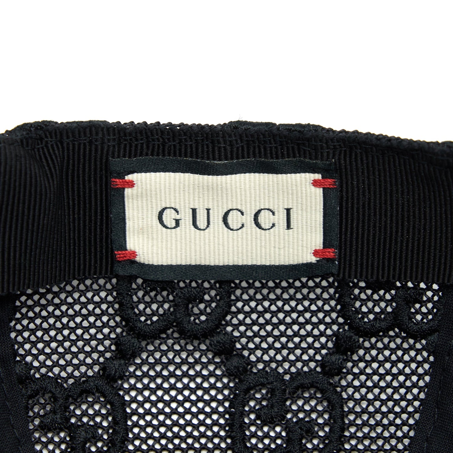 Gucci Embroidered Baseball Hat Black Net And Cotton Drill