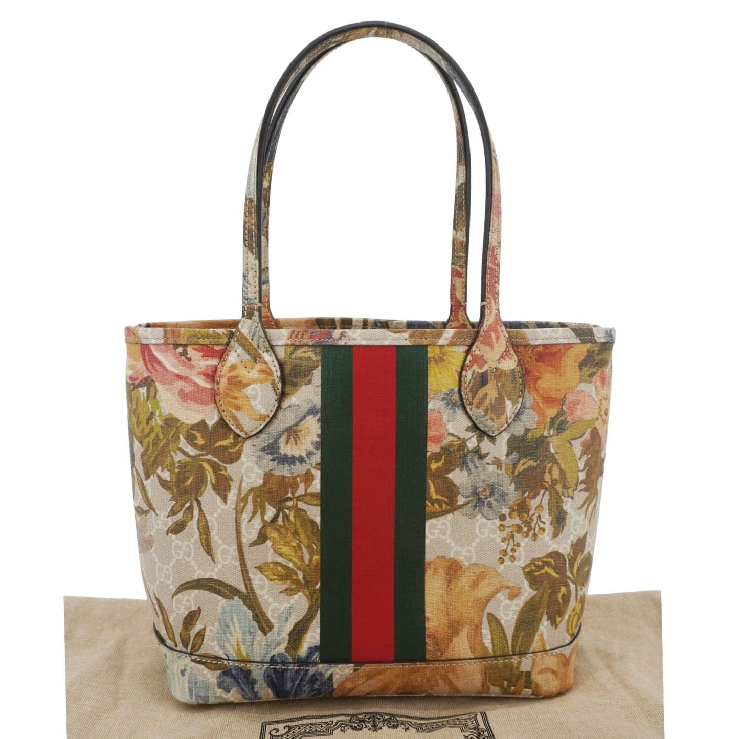 GUCCI Ophidia Small GG Supreme Flora Canvas Tote Bag Multicolor 726762
