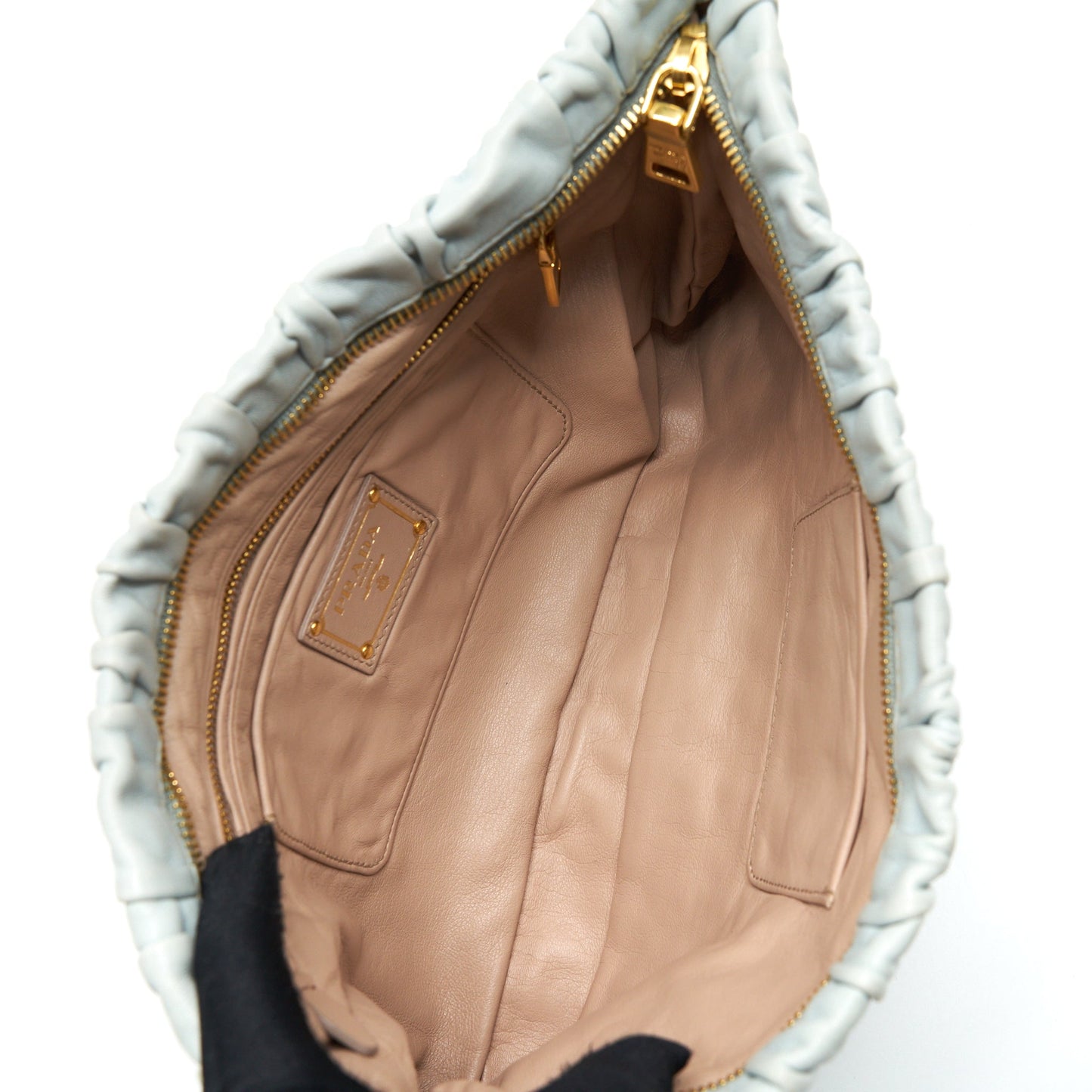 Prada Nappa Gaufre Clutch Light Blue