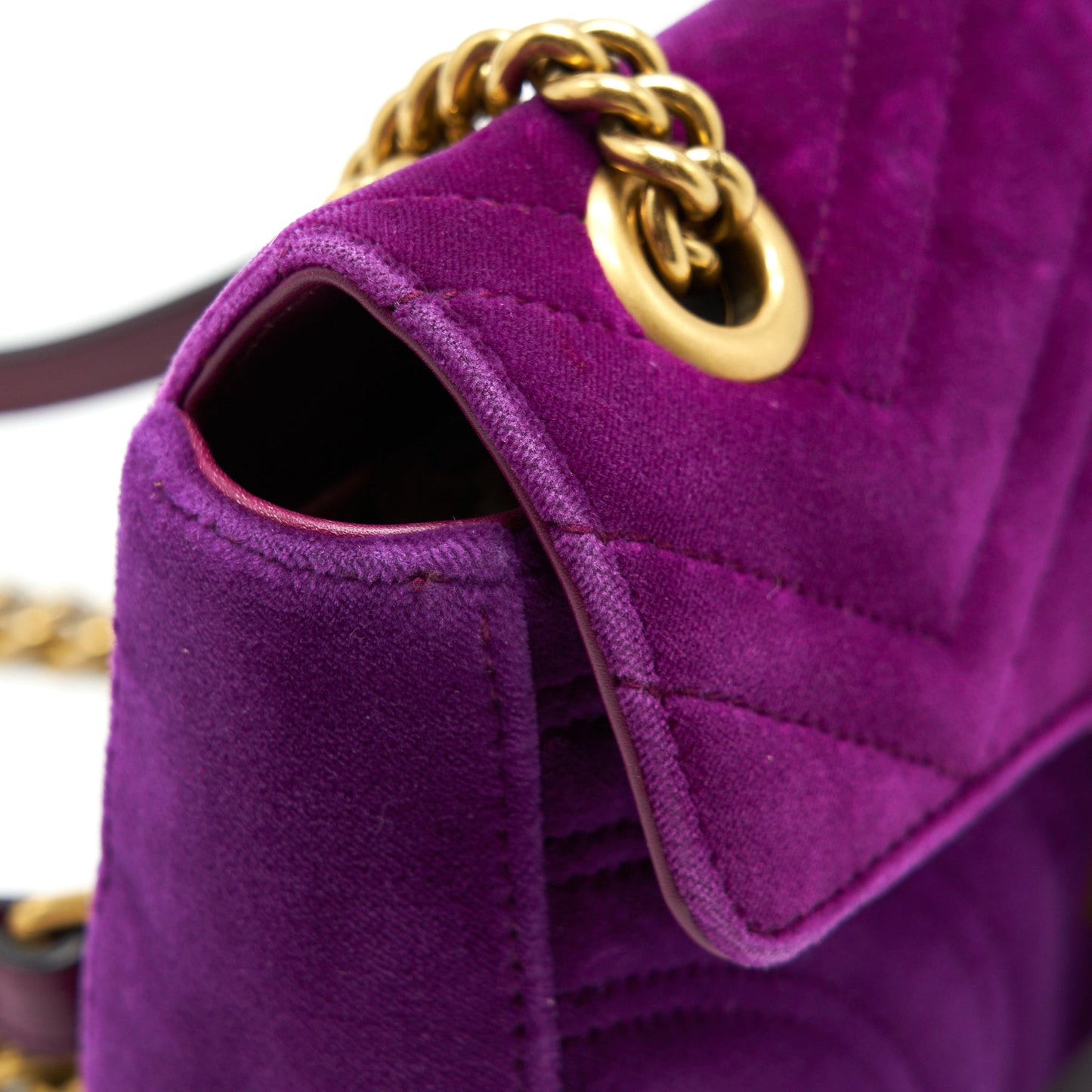 Gucci Mini Marmont Purse Velvet Purple