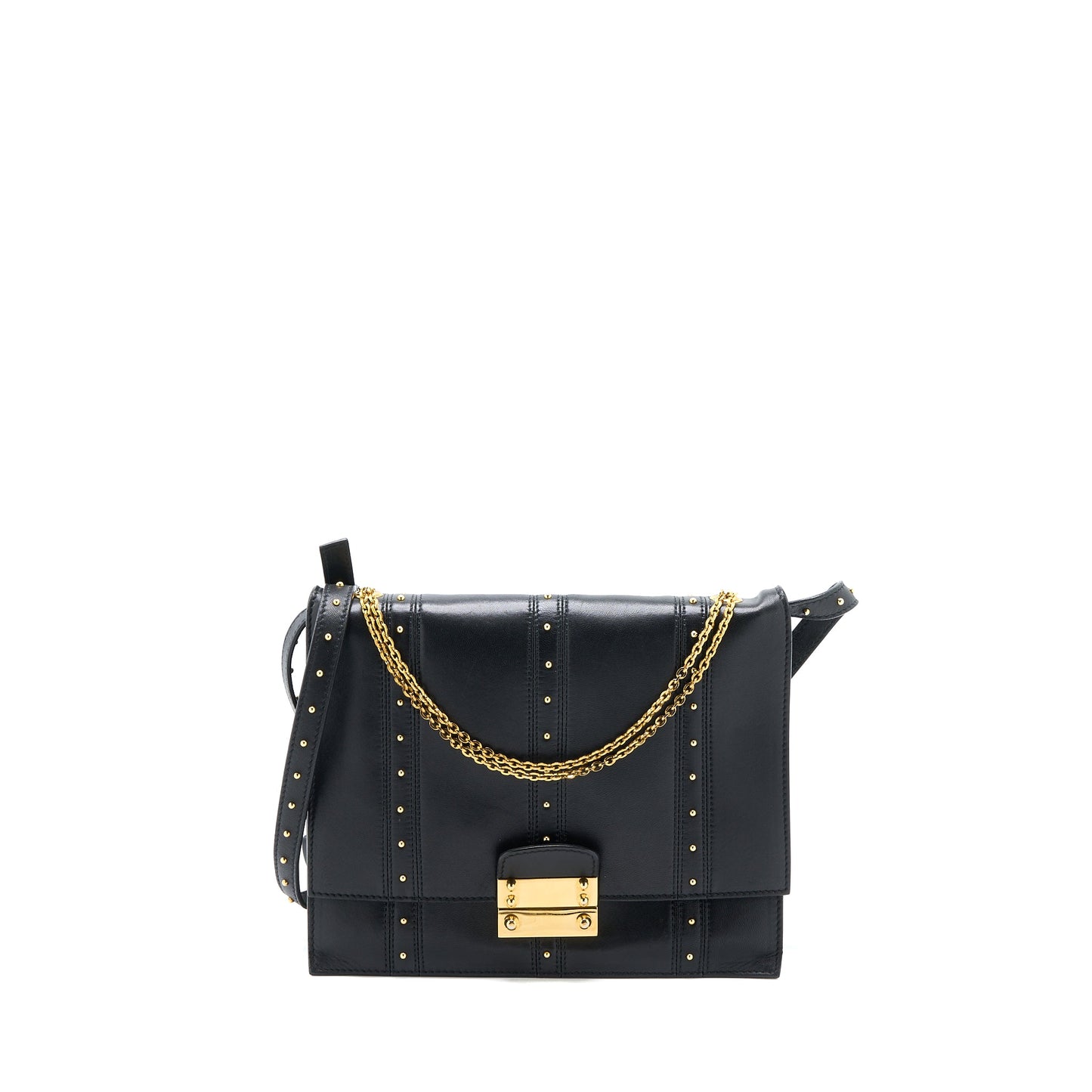 Valentino Rockstud Flap Purse Lambskin Black