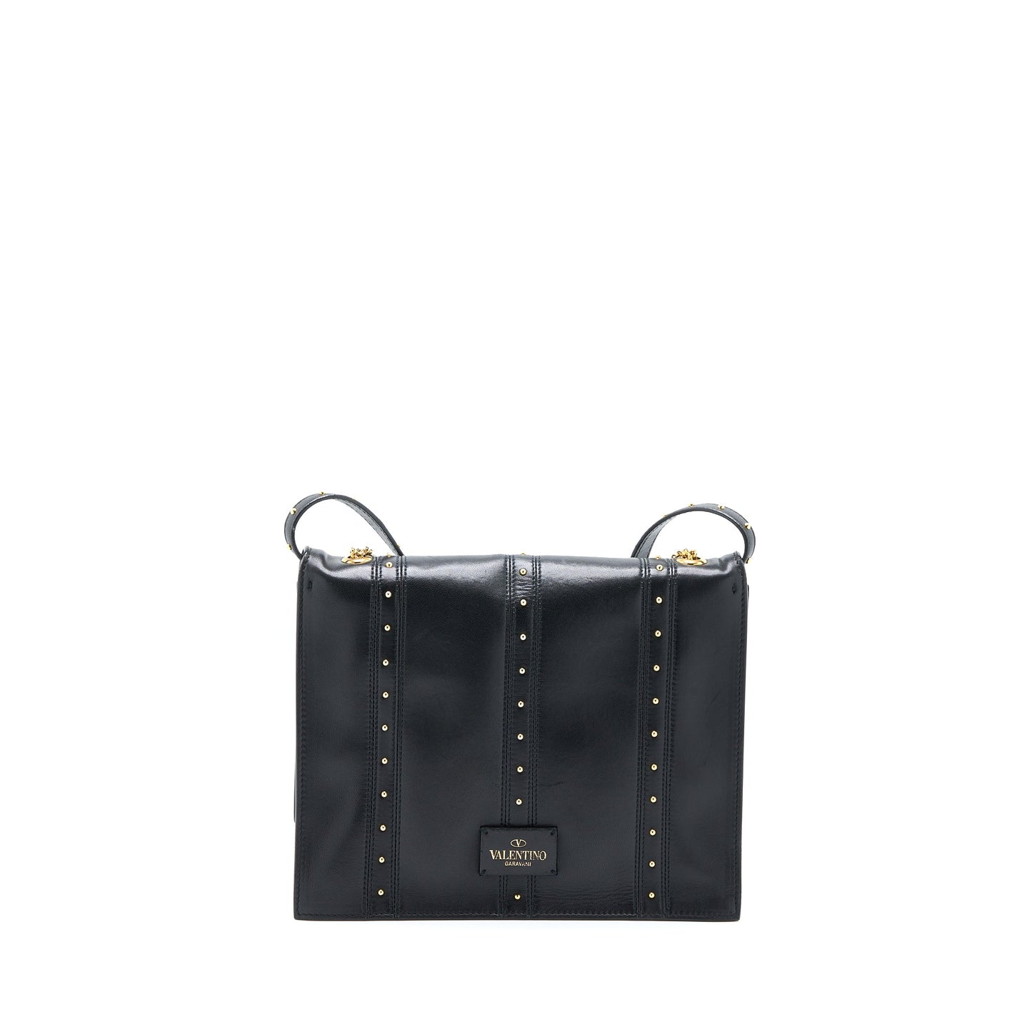 Valentino Rockstud Flap Purse Lambskin Black