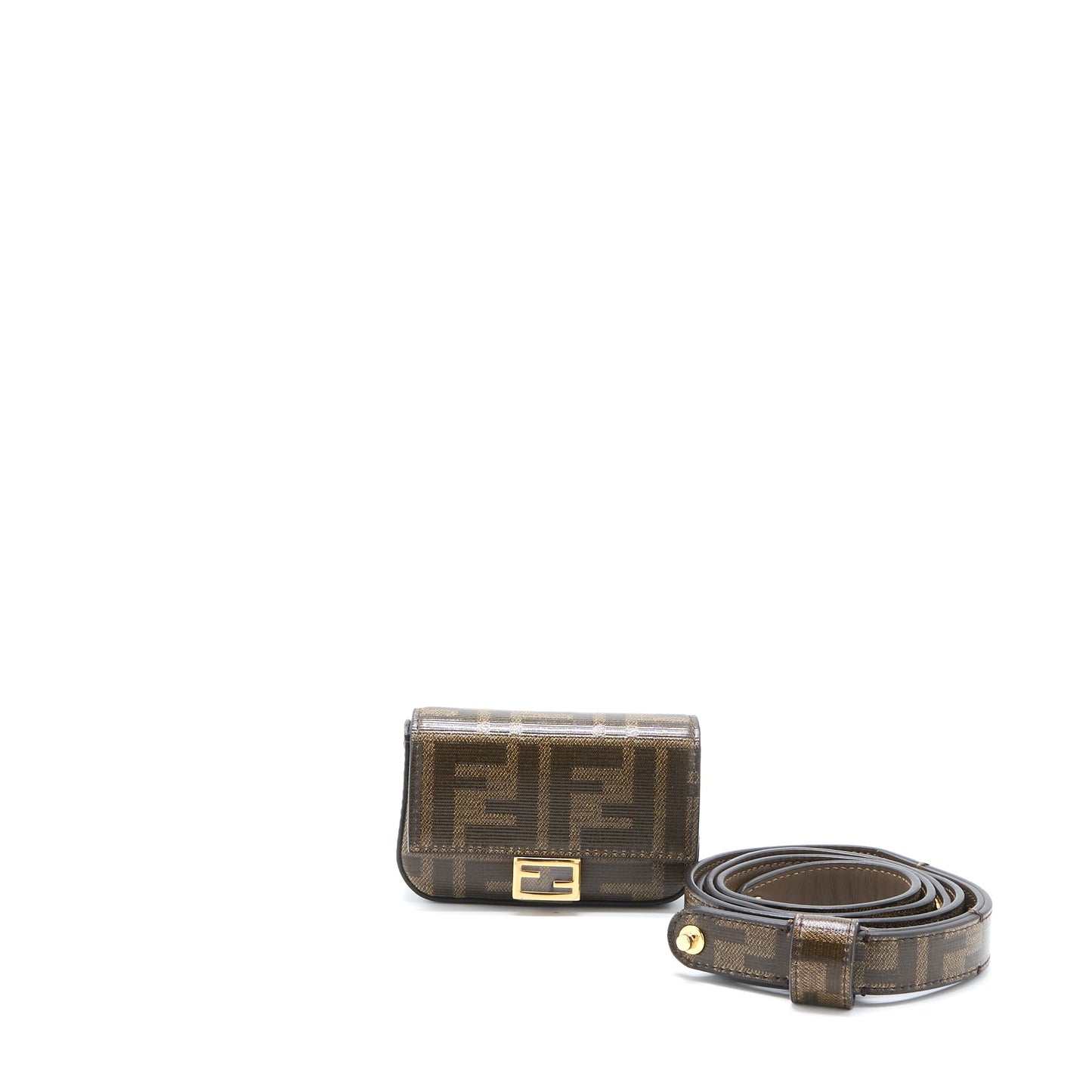 Fendi Baguette Mini Belt Purse Jacquard Canvas/Leather