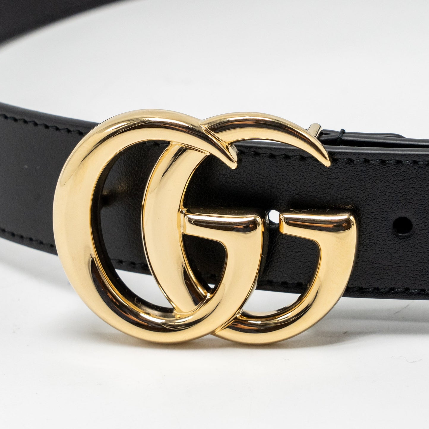 Gucci Size 90 Marmont Thin Belt Leather Black