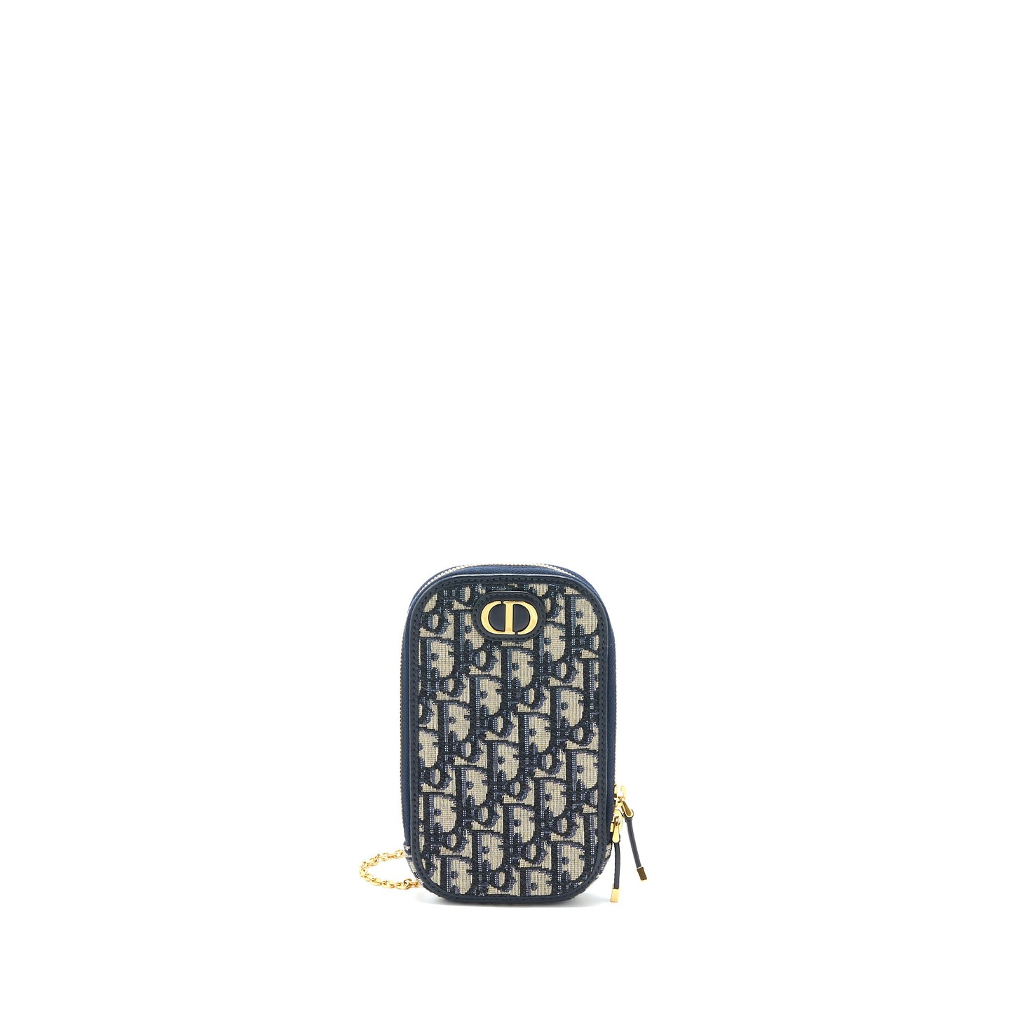 Dior Montaigne Phone Holder Oblique Jacquard Canvas Blue