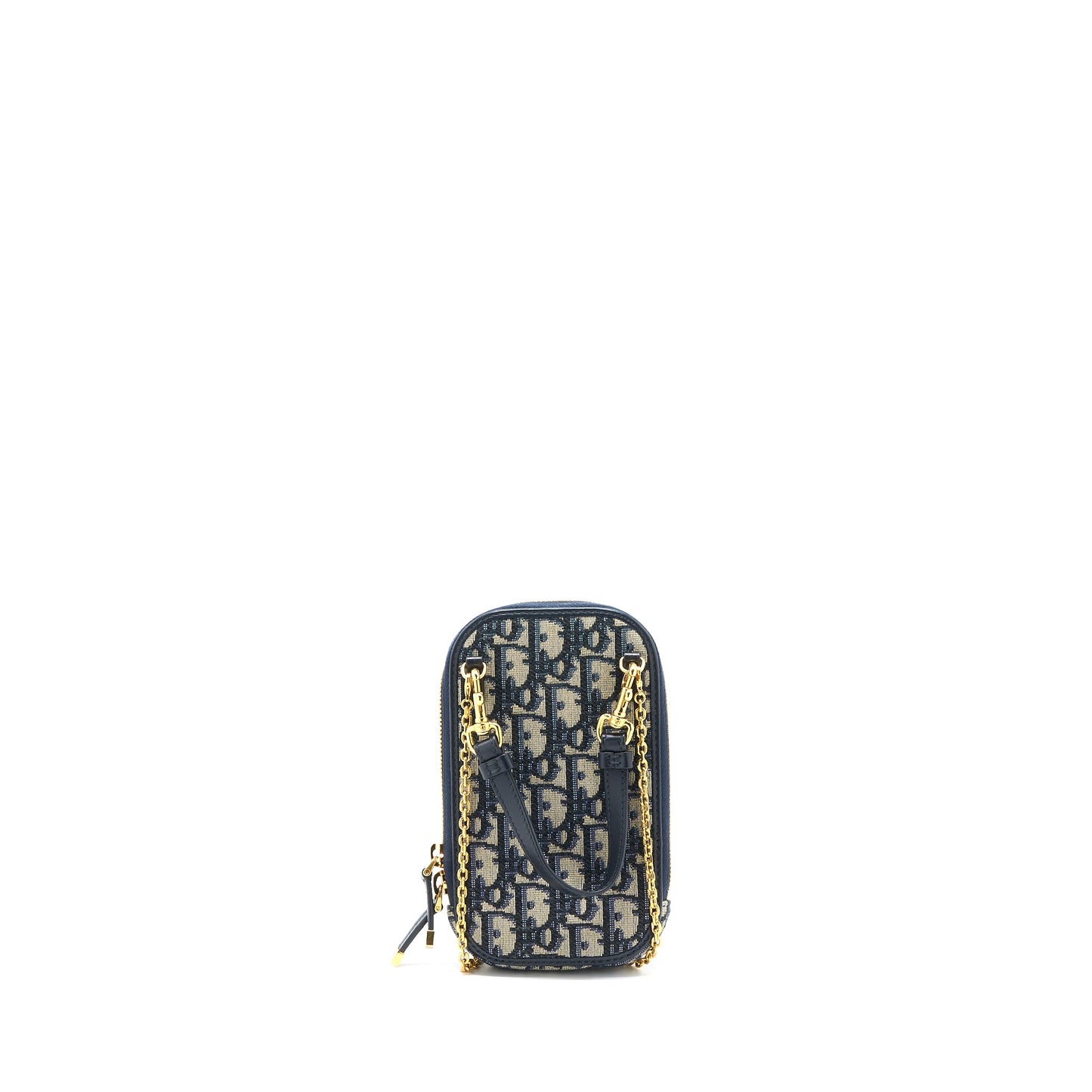 Dior Montaigne Phone Holder Oblique Jacquard Canvas Blue