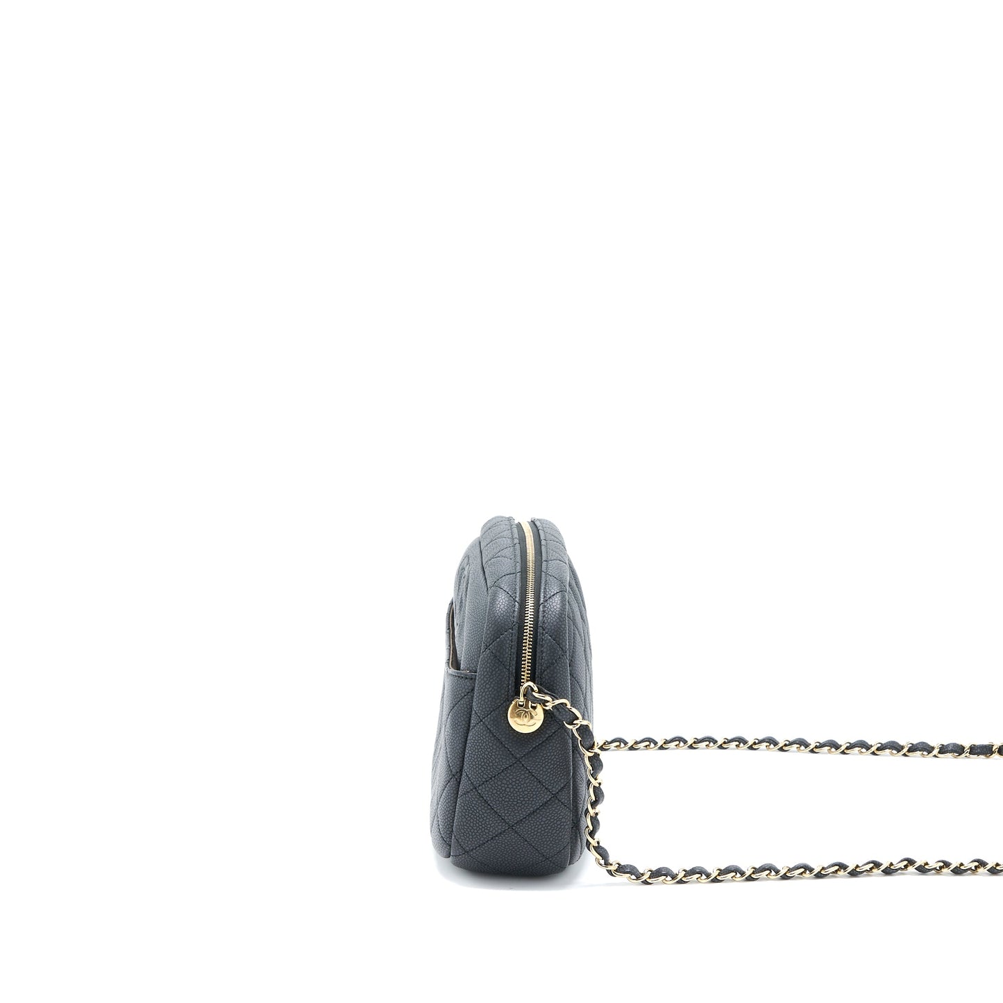Chanel Large Camera Bag Grained Calfskin Dark Grey LGHW