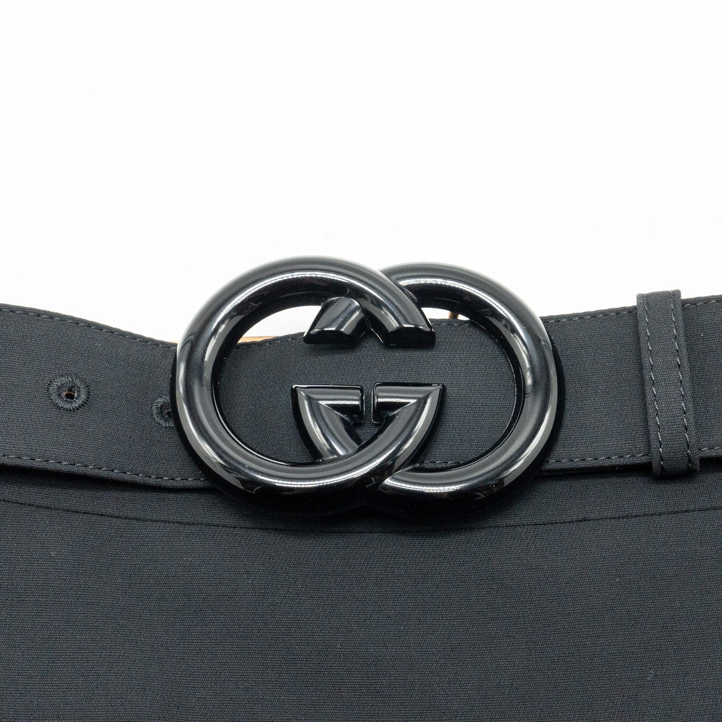 Gucci Size 38 Belt A-Line Skirt Silk/Wool Black