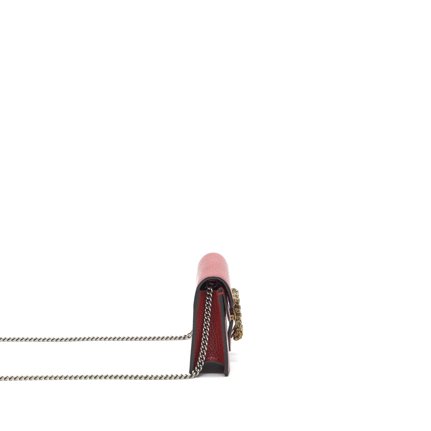 Gucci Dionysus Leather Super Mini Purse In Red