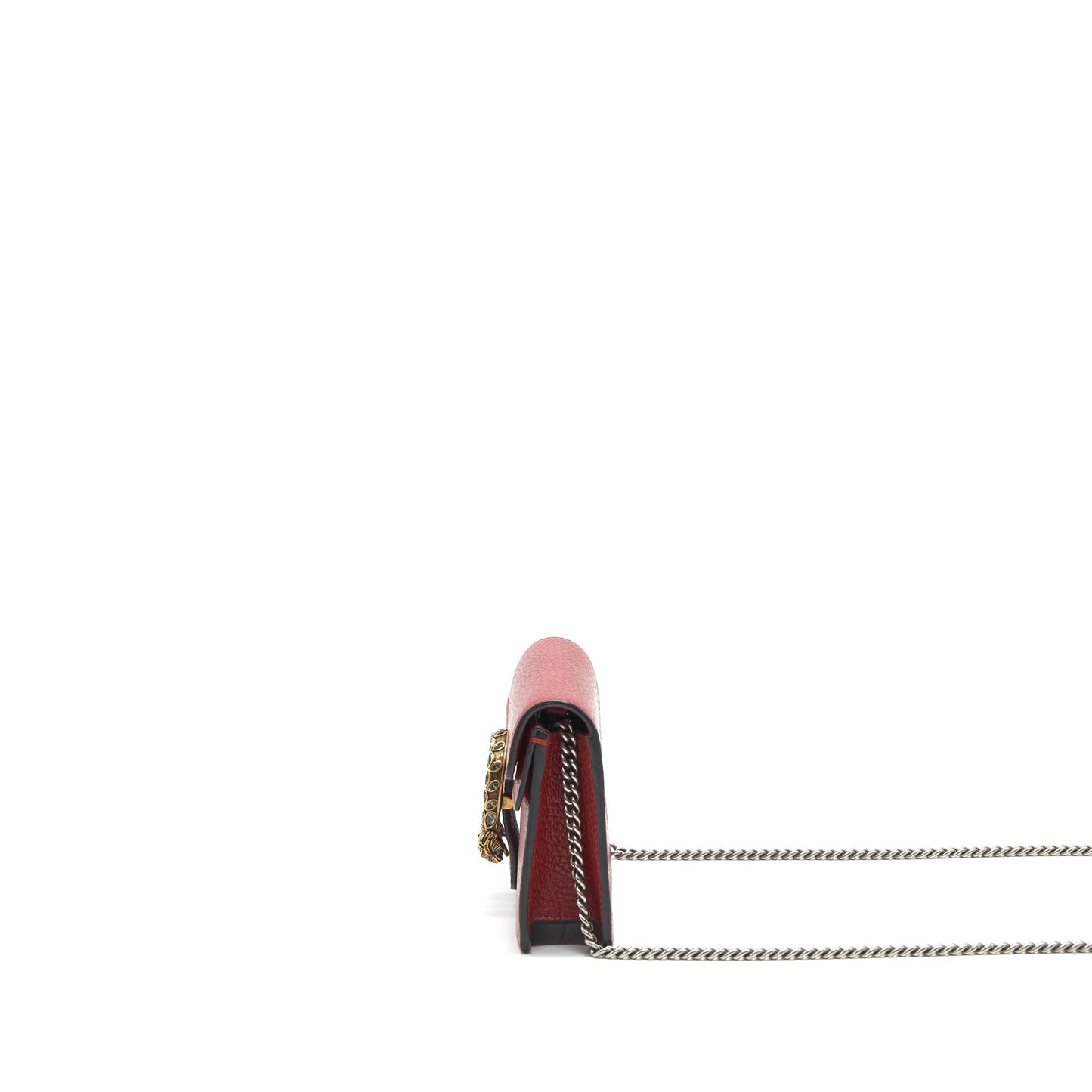 Gucci Dionysus Leather Super Mini Purse In Red