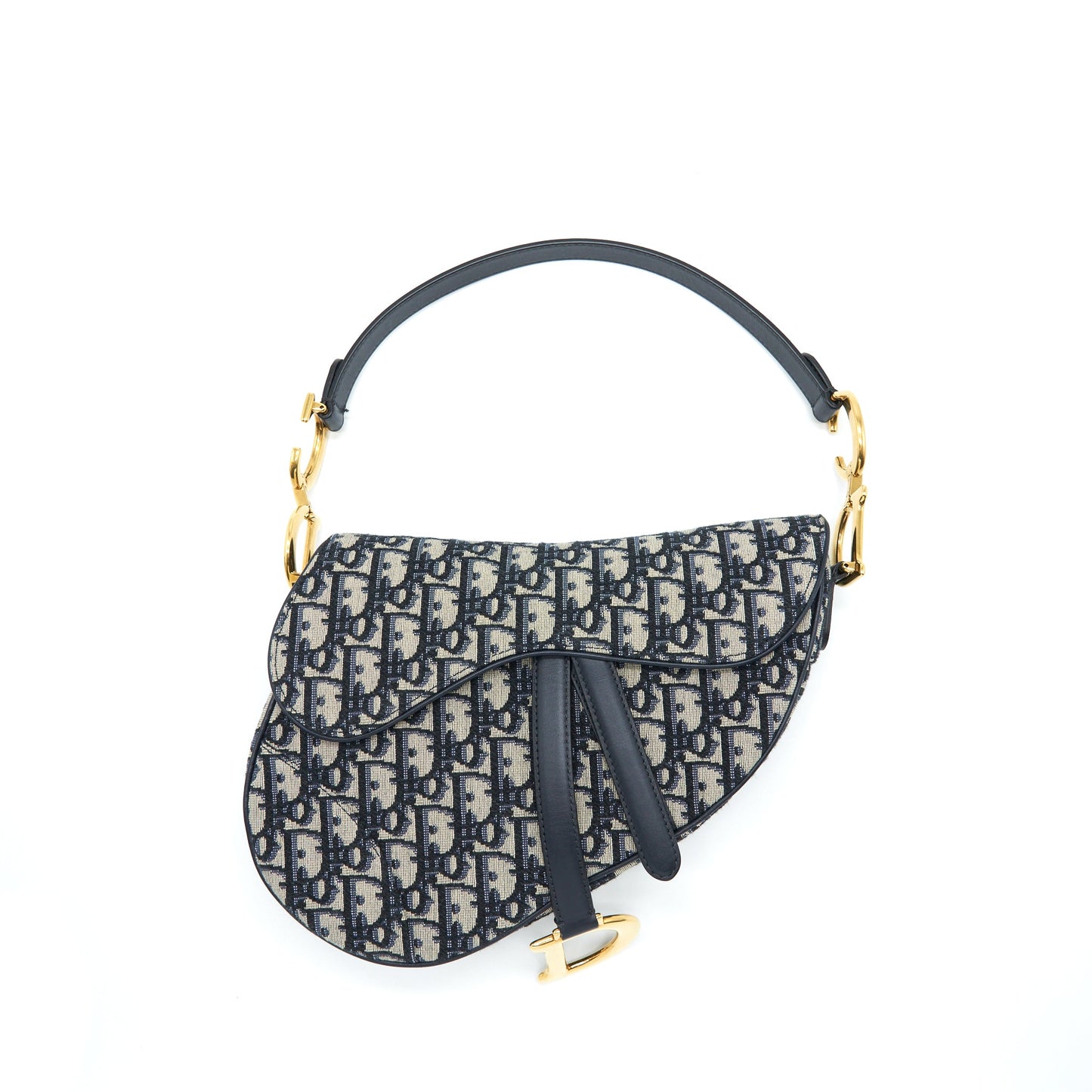 Dior Medium Saddle Purse Blue Oblique Canvas