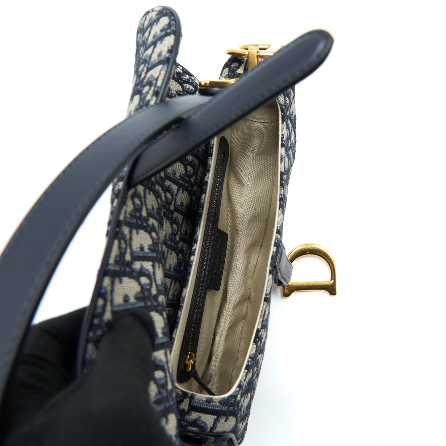 Dior Medium Saddle Purse Blue Oblique Canvas