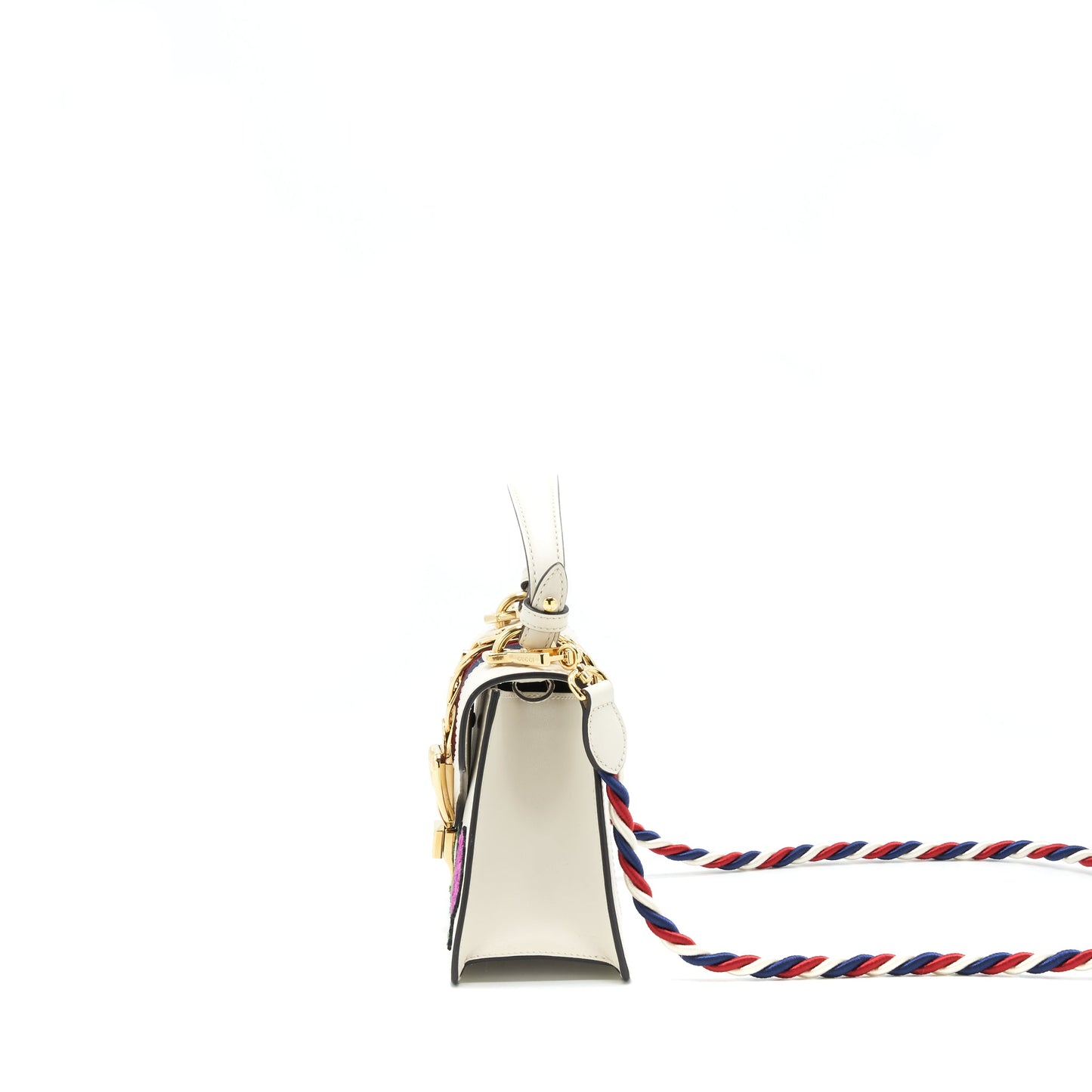 Gucci Sylvie Embroidered Mini Purse White
