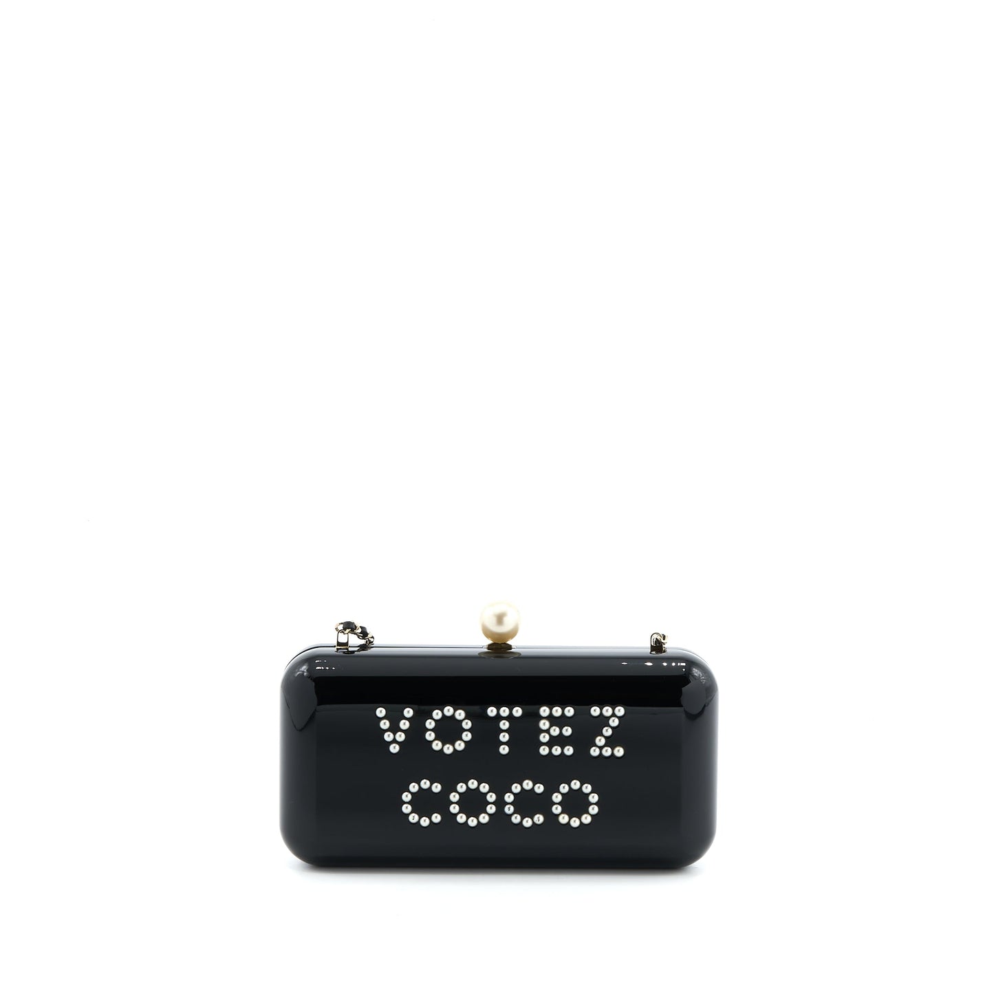 Chanel Votez Coco Evening Clutch with Chain Black LGHW
