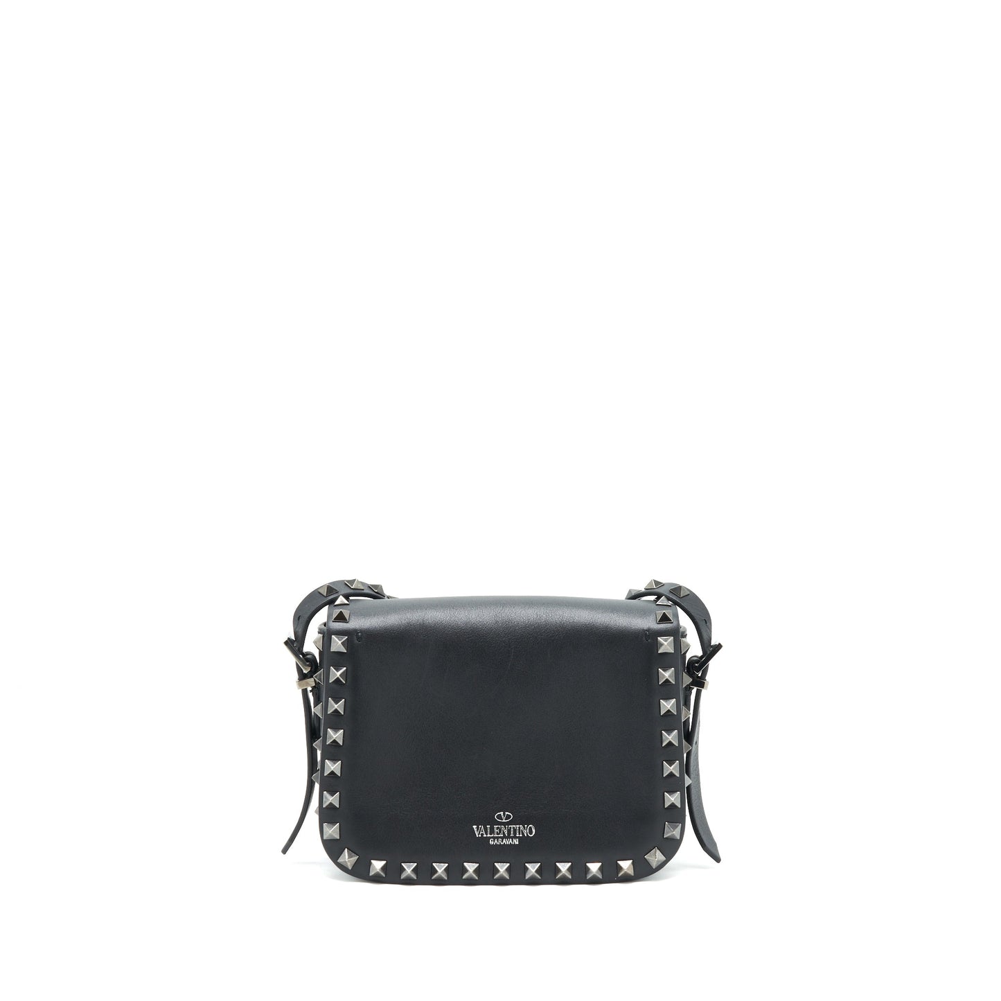 Valentino Garavani small Rockstud Grainy Calfskin Crossbody Purse Black