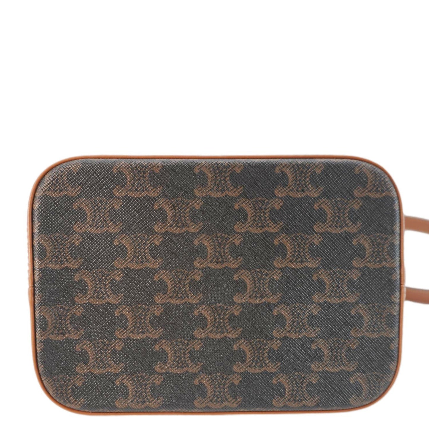 CELINE Small Triomphe Canvas Bucket Bag Tan