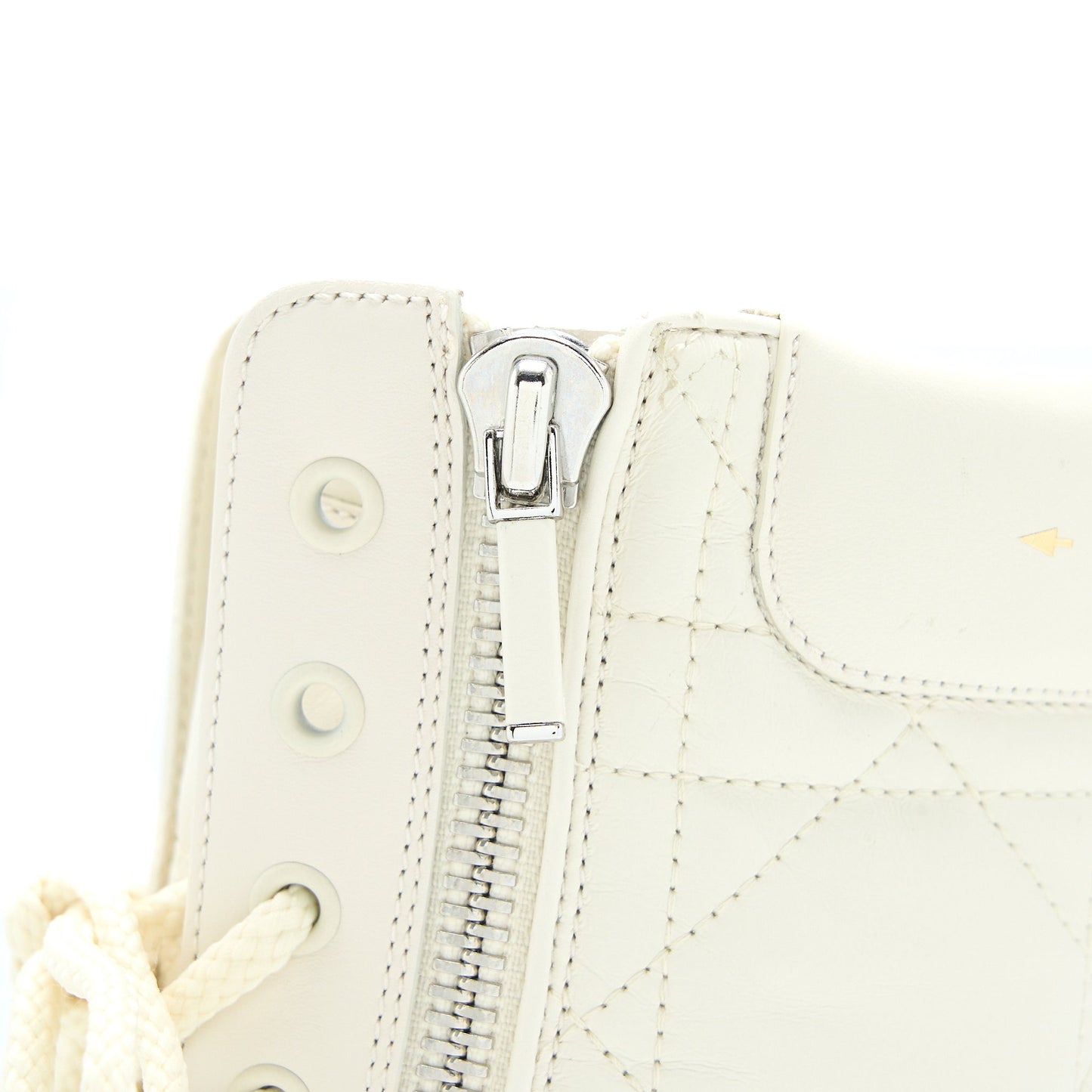 Dior Size 36 D-leader Ankle Boot Quilted Cannage Calfskin White