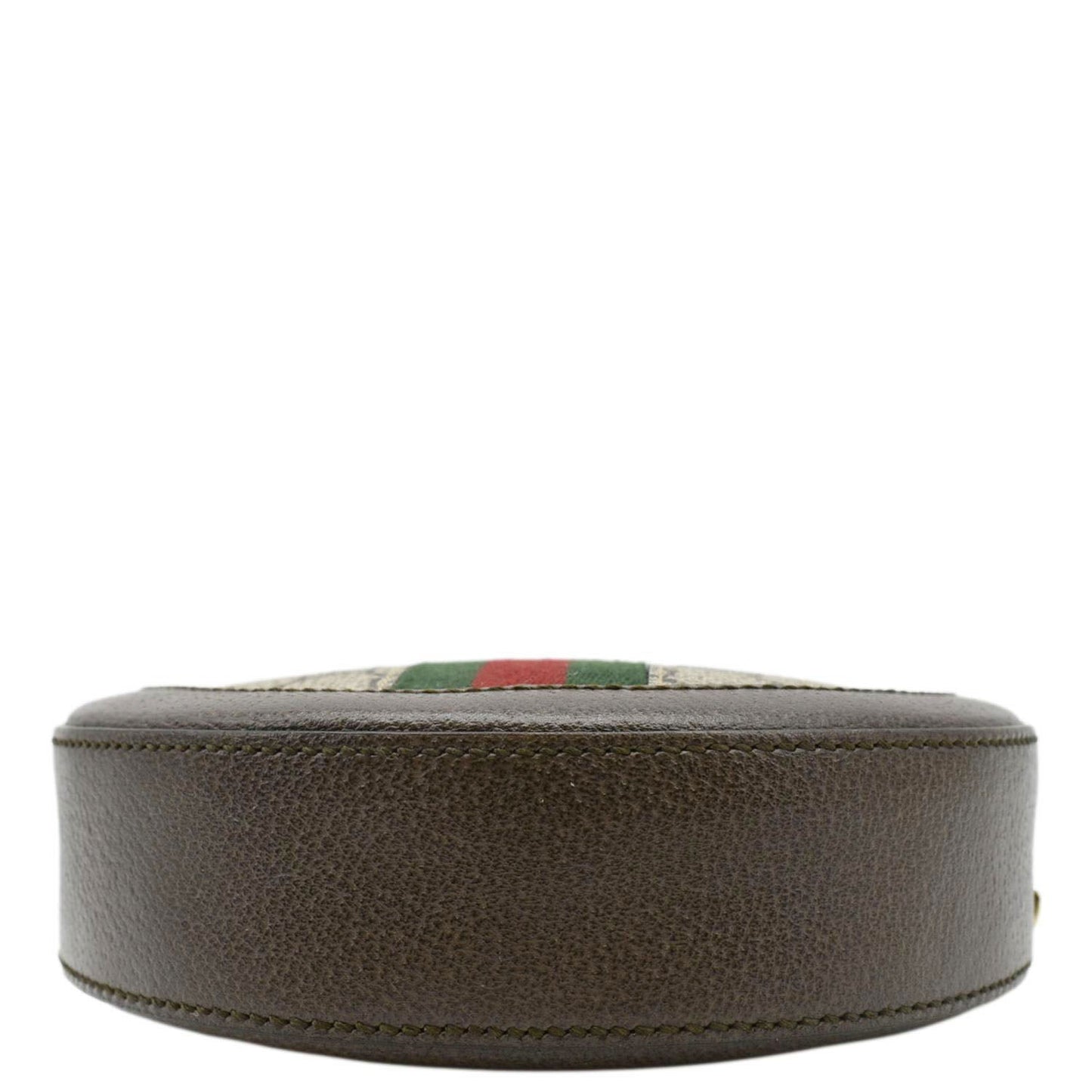 GUCCI Ophidia Mini GG Round Supreme Monogram Web Crossbody Bag Beige 550618