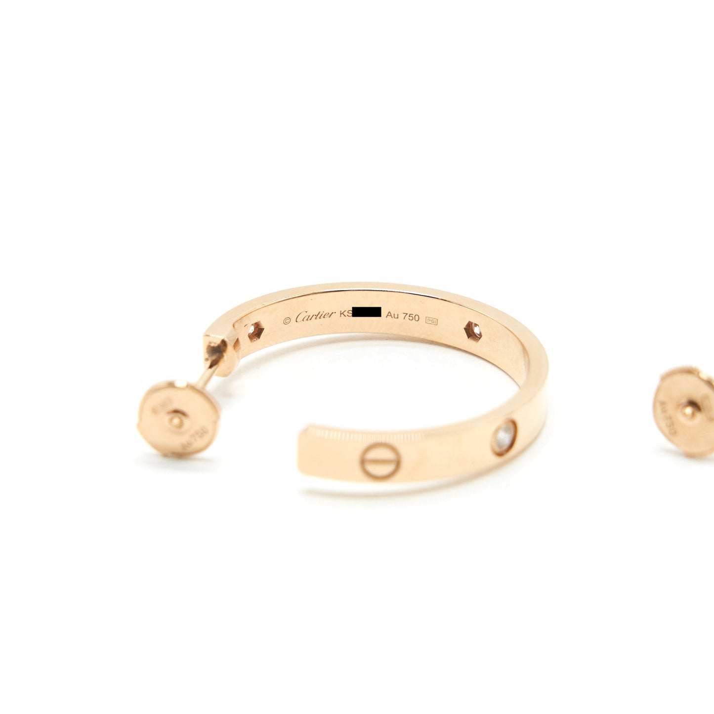 CARTIER LOVE EARRINGS ROSE GOLD WITH DIAMOND