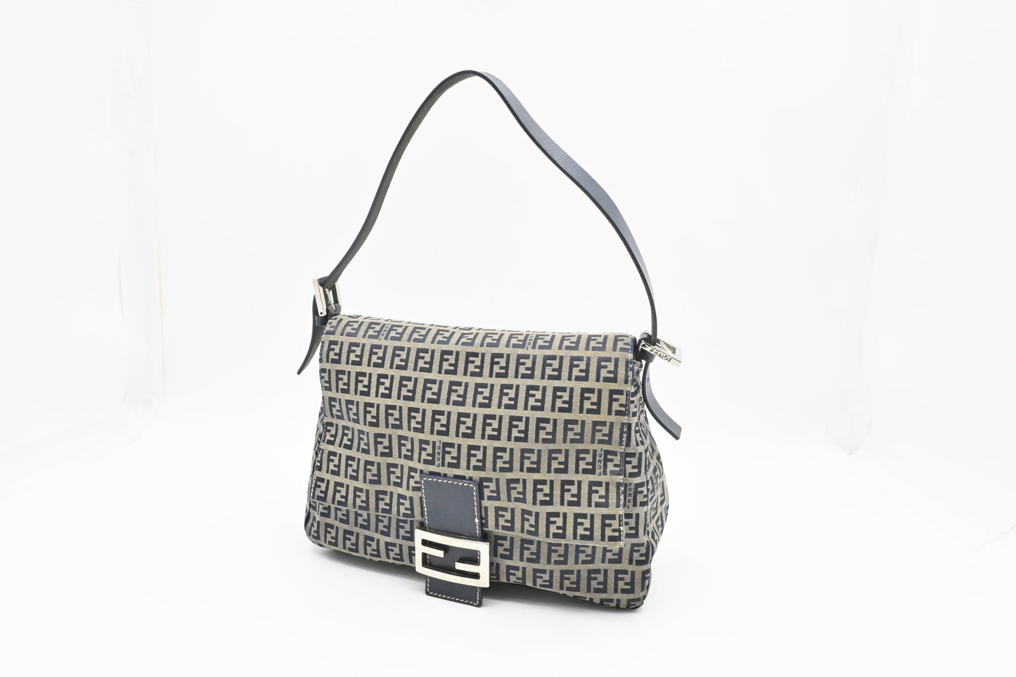Fendi Mama Baguette in Navy Zucca Canvas
