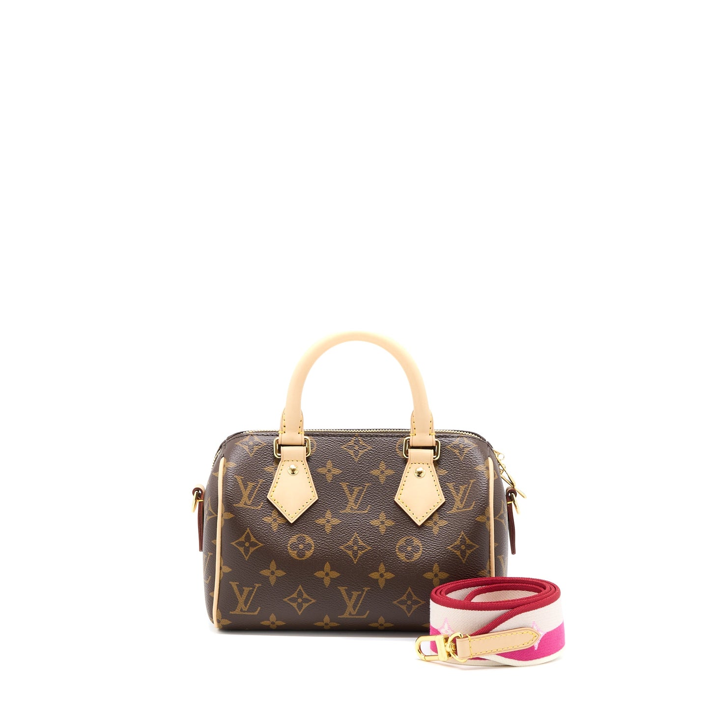 Louis Vuitton Speedy Bandouliere 20 Monogram Canvas Fuchsia Strap