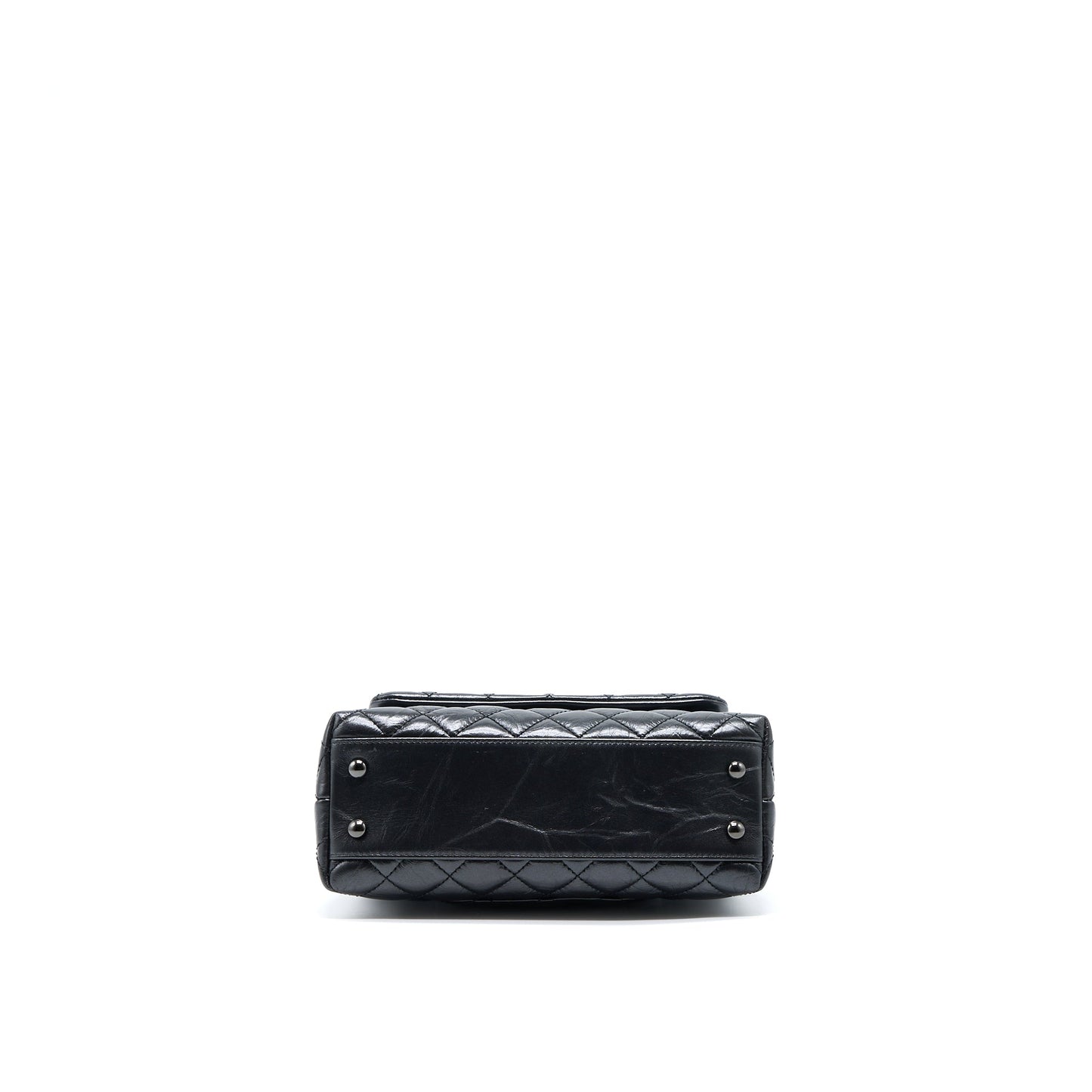 Chanel Small Coco Handle Aged Calfskin So Black With Black Hardware