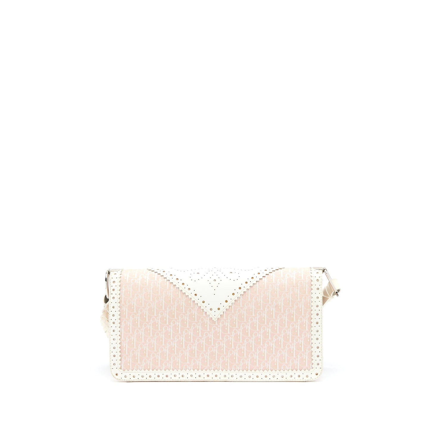 Dior Pink Logo Monogram Lace Handbag Pearl D Strap Charm