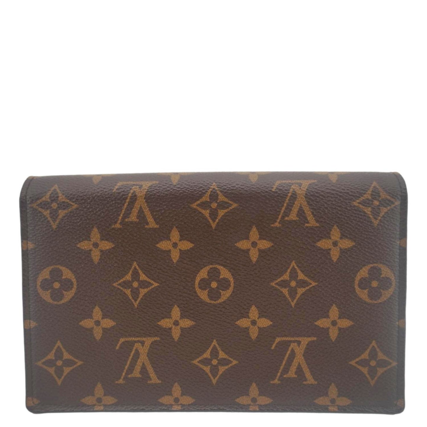 LOUIS VUITTON Flore Monogram Canvas Chain Wallet Fuchsia